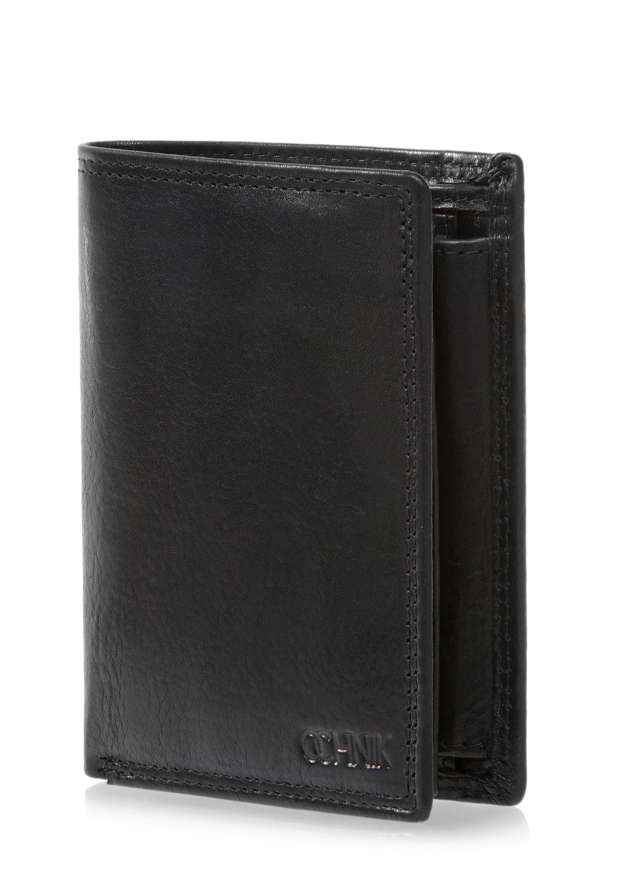 Black leather men's wallet PORMS-0464A-99(W23)-05