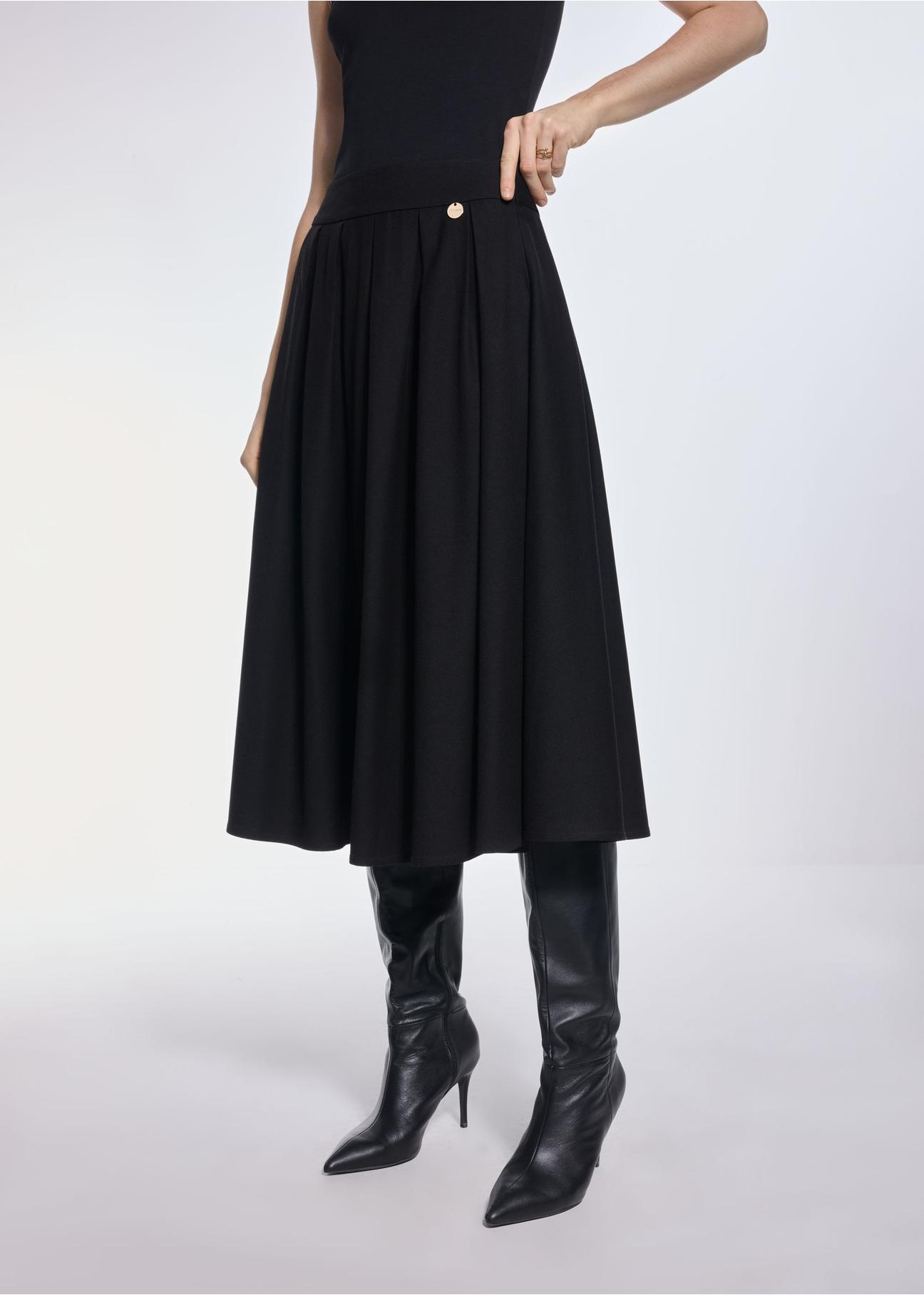 Black midi skirt SPCDT-0093-99(Z24)-03