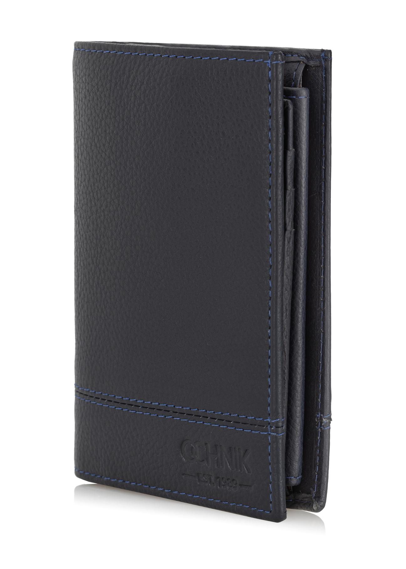 Men's leather wallet with stitching PORMS-0022-69(Z23)-06