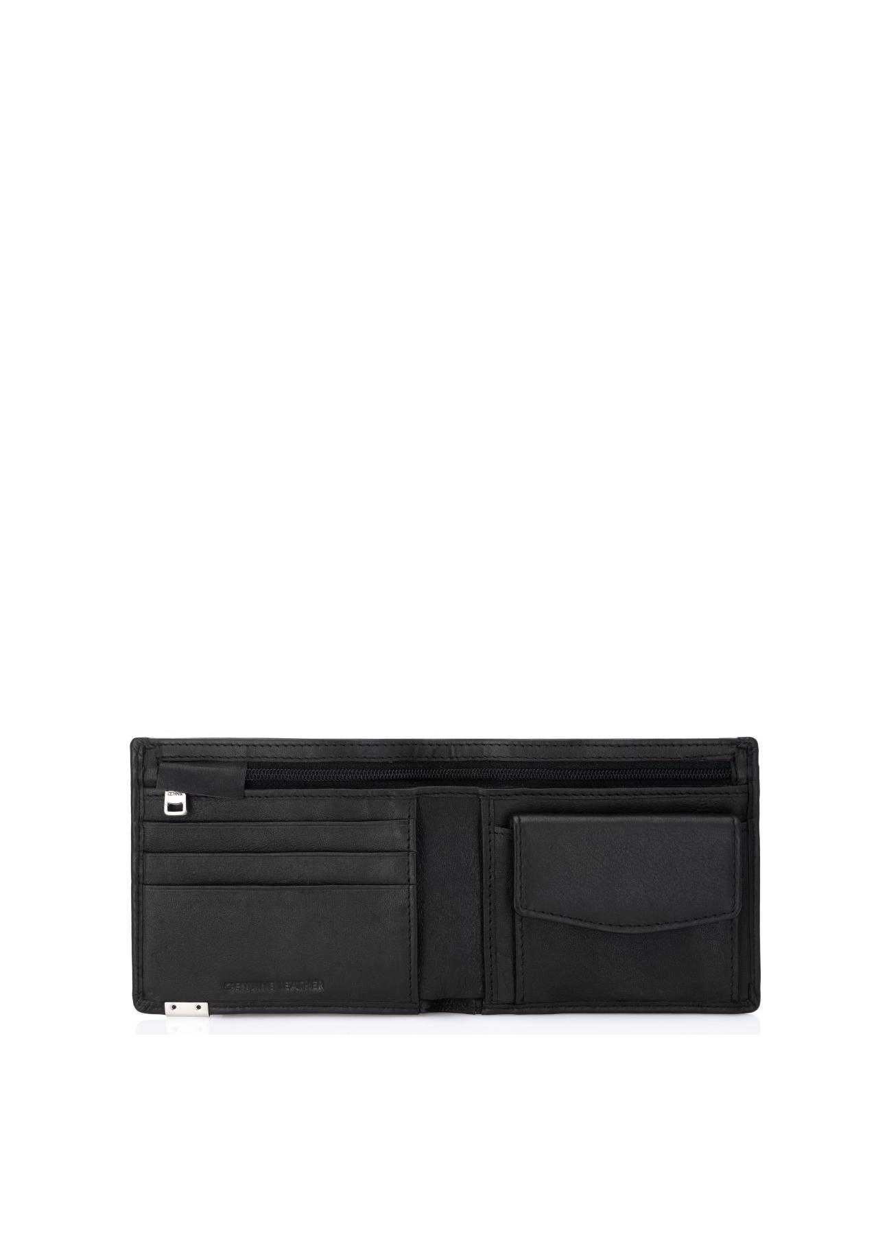 Black leather men's wallet PORMS-0142-99(Z23)-04