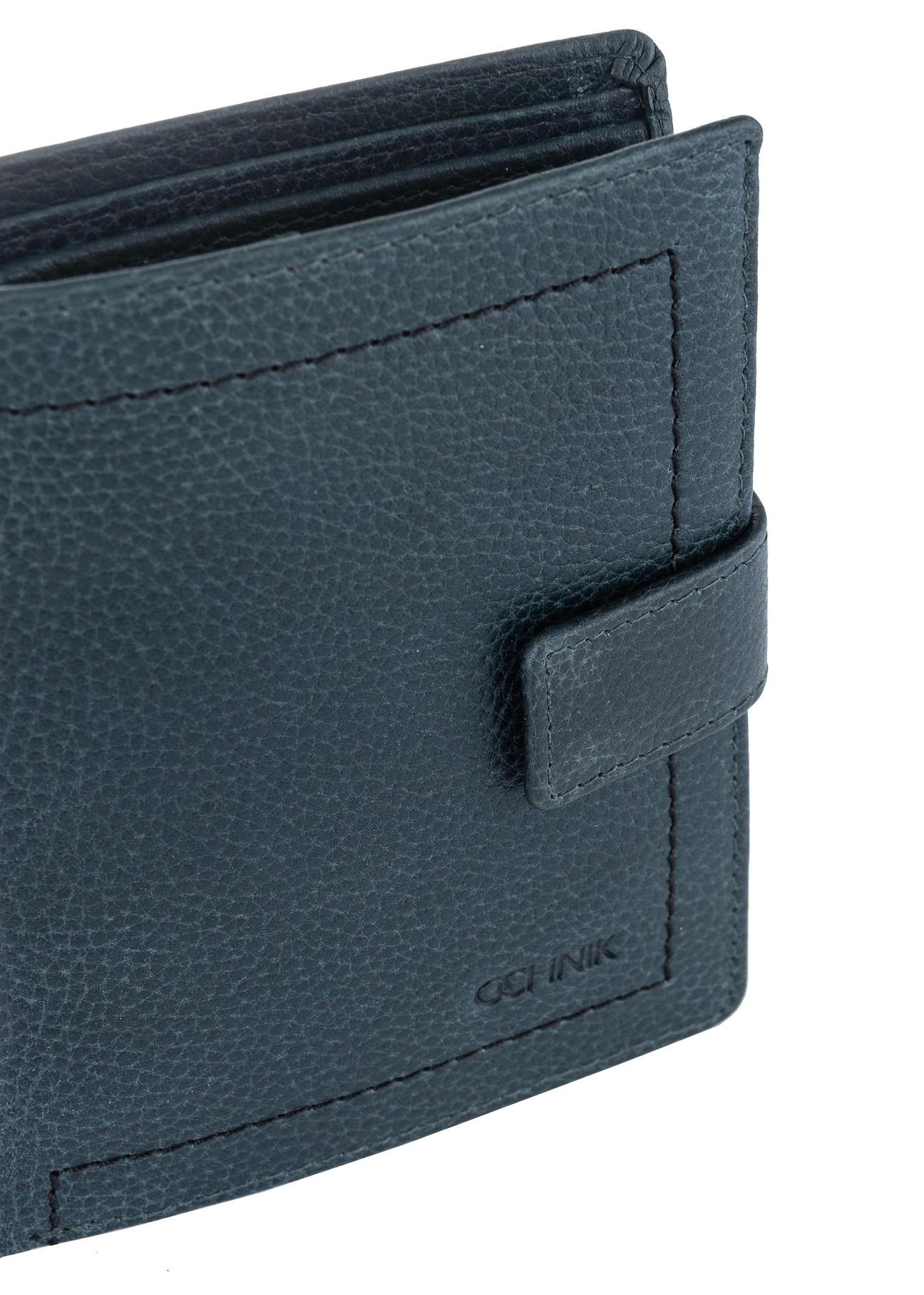 Men's navy blue leather wallet PORMS-0519-69(W23)-07