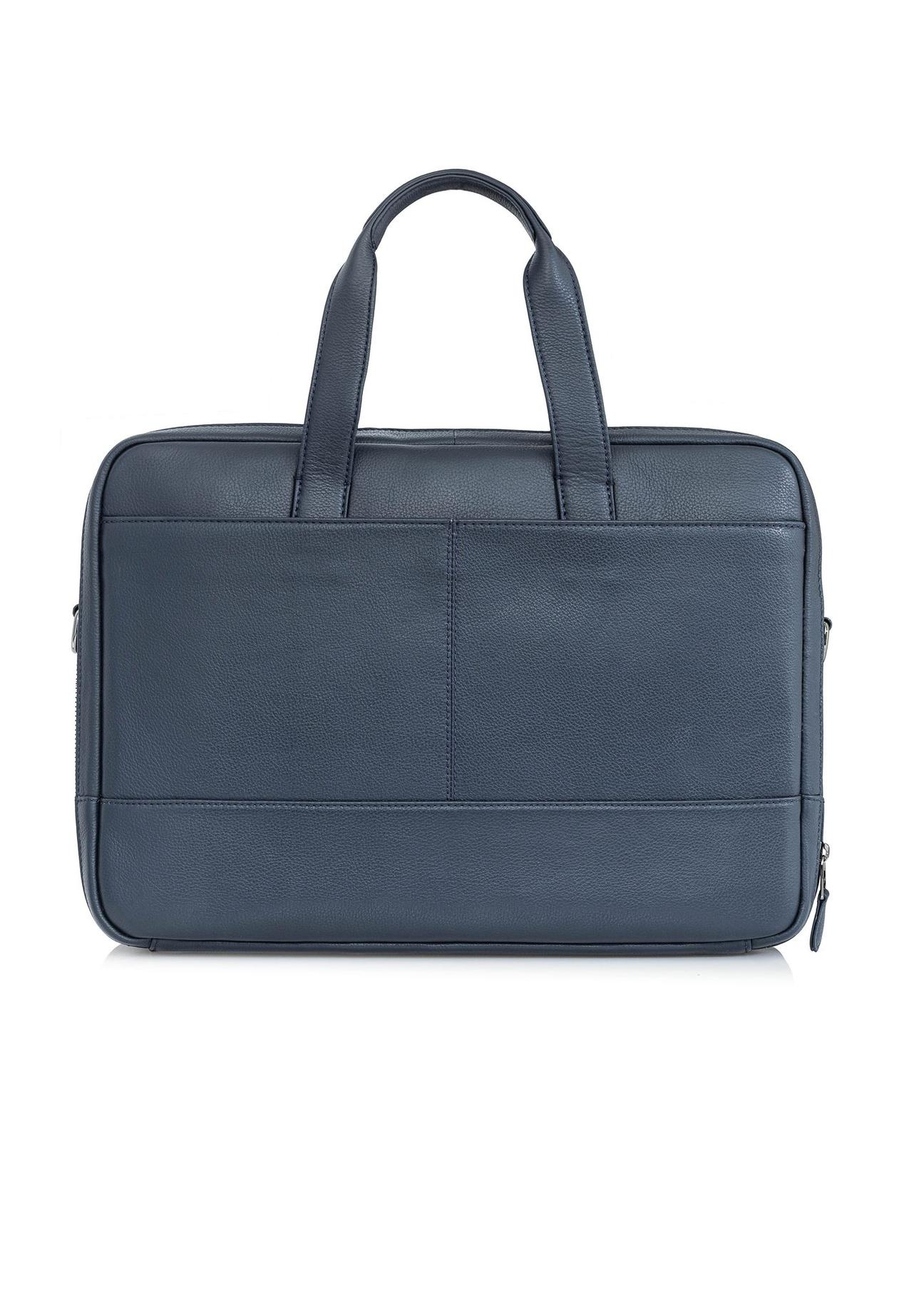 Navy blue leather men's bag TORMS-0020D-69(W25)-05