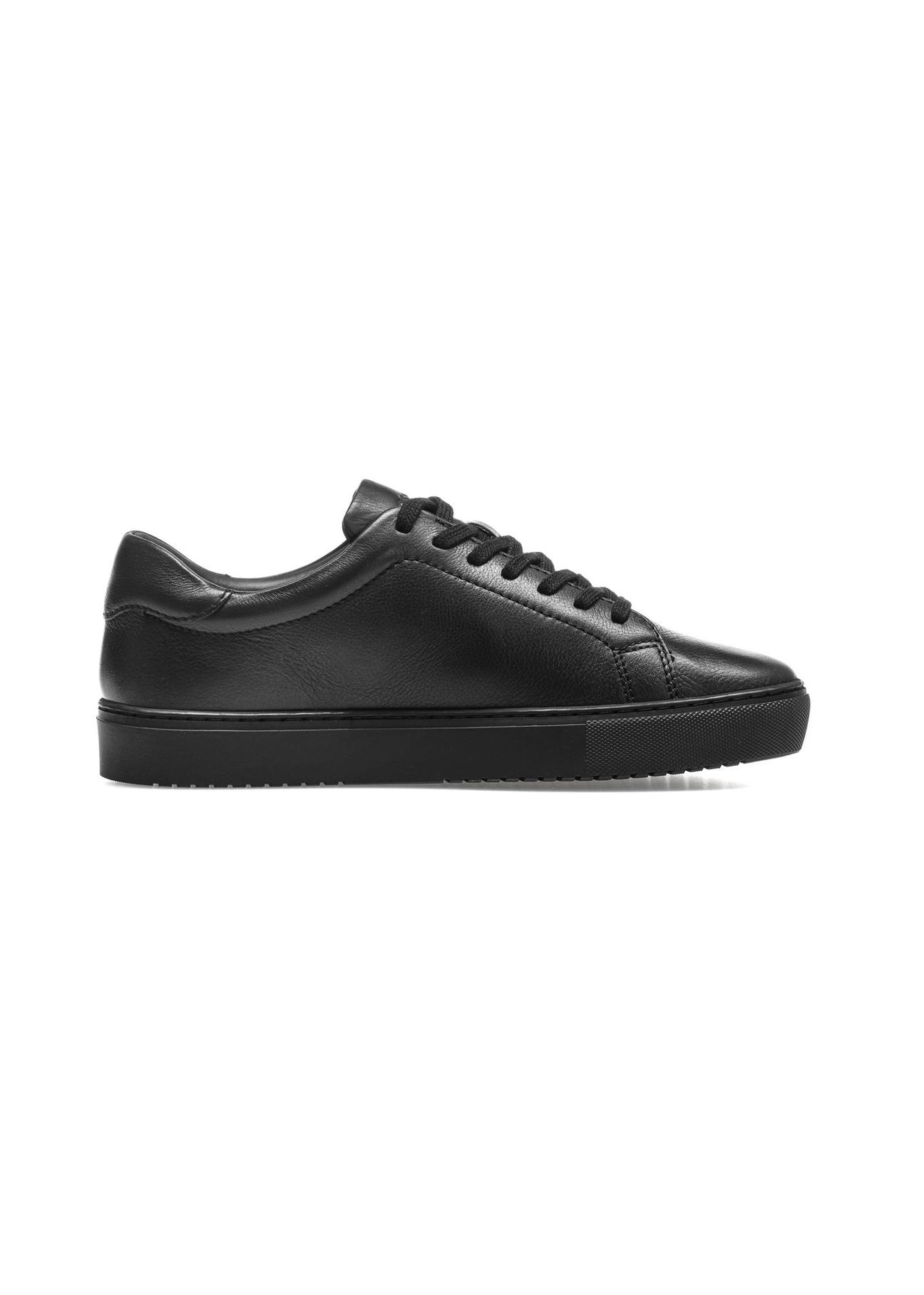 Black leather sports shoes BUTYM-0503-99(W25)-03