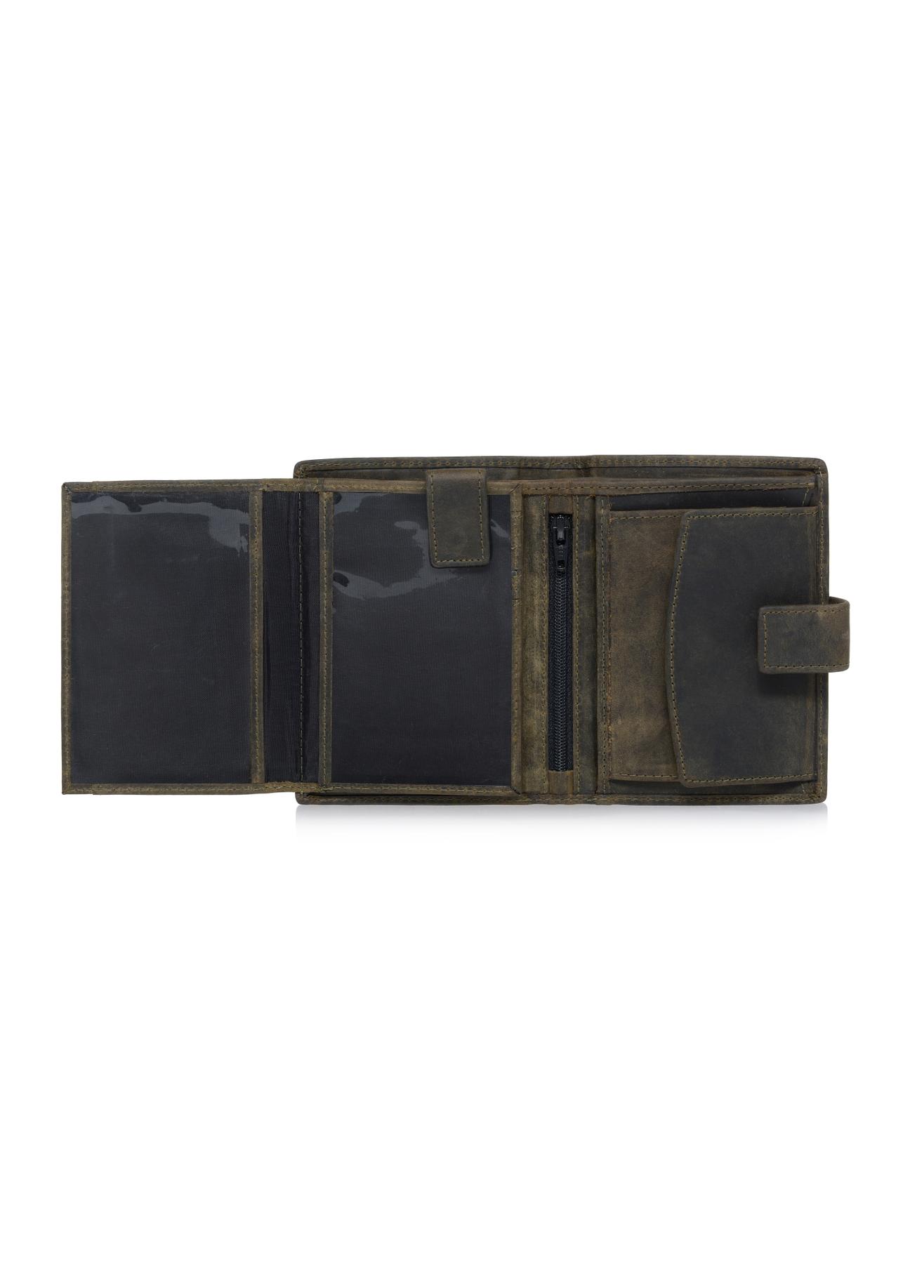 Khaki leather men's wallet PORMS-0543-54(W23)-03