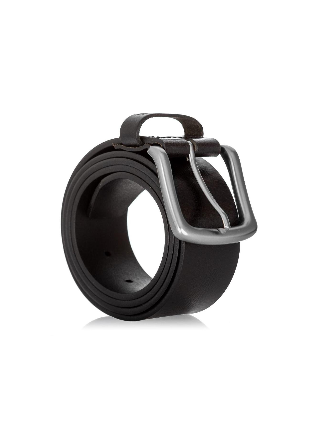 Classic black leather men's belt PASMS-0166A-99(W24)-02