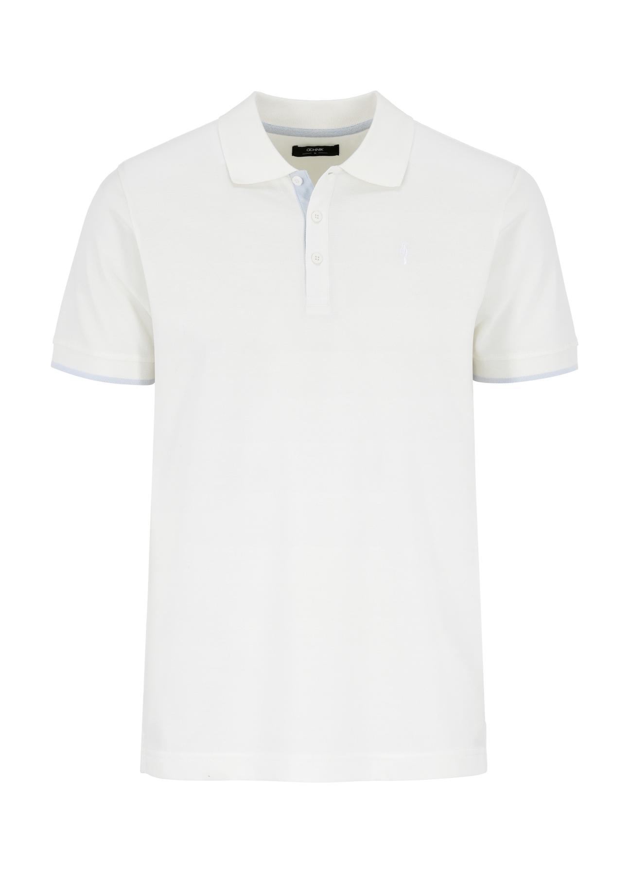 White men's polo shirt POLMT-0045A-12(W24)-03