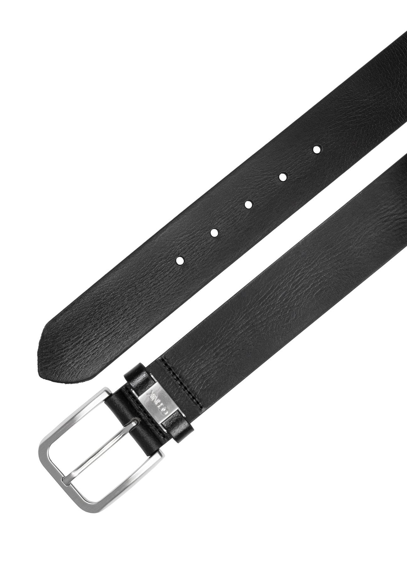 Black leather men's belt PASMS-0129B-99(Z24)