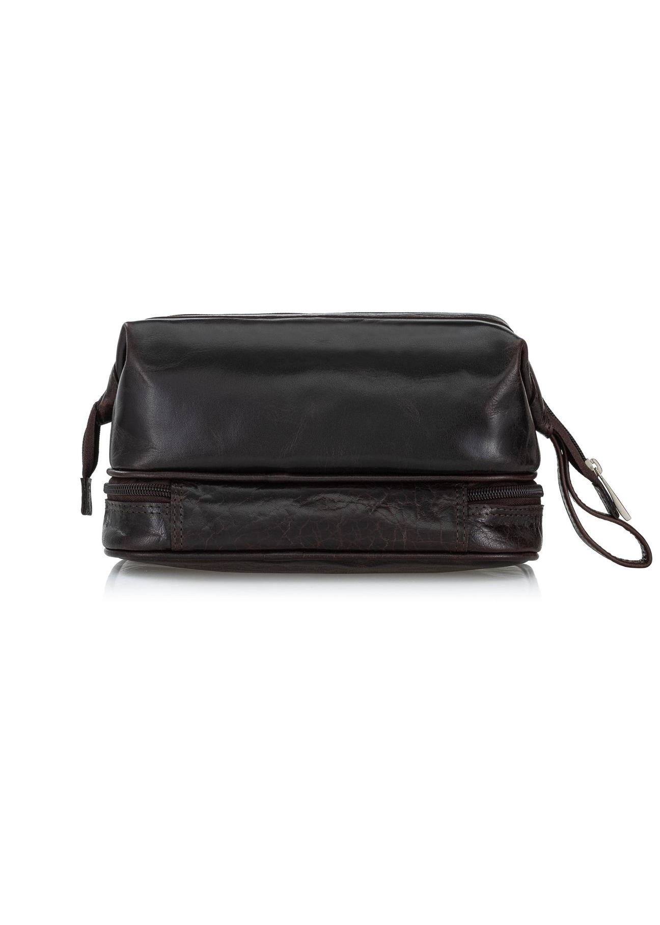 Dark brown leather men's cosmetic bag VB-206A-90(KS)-04