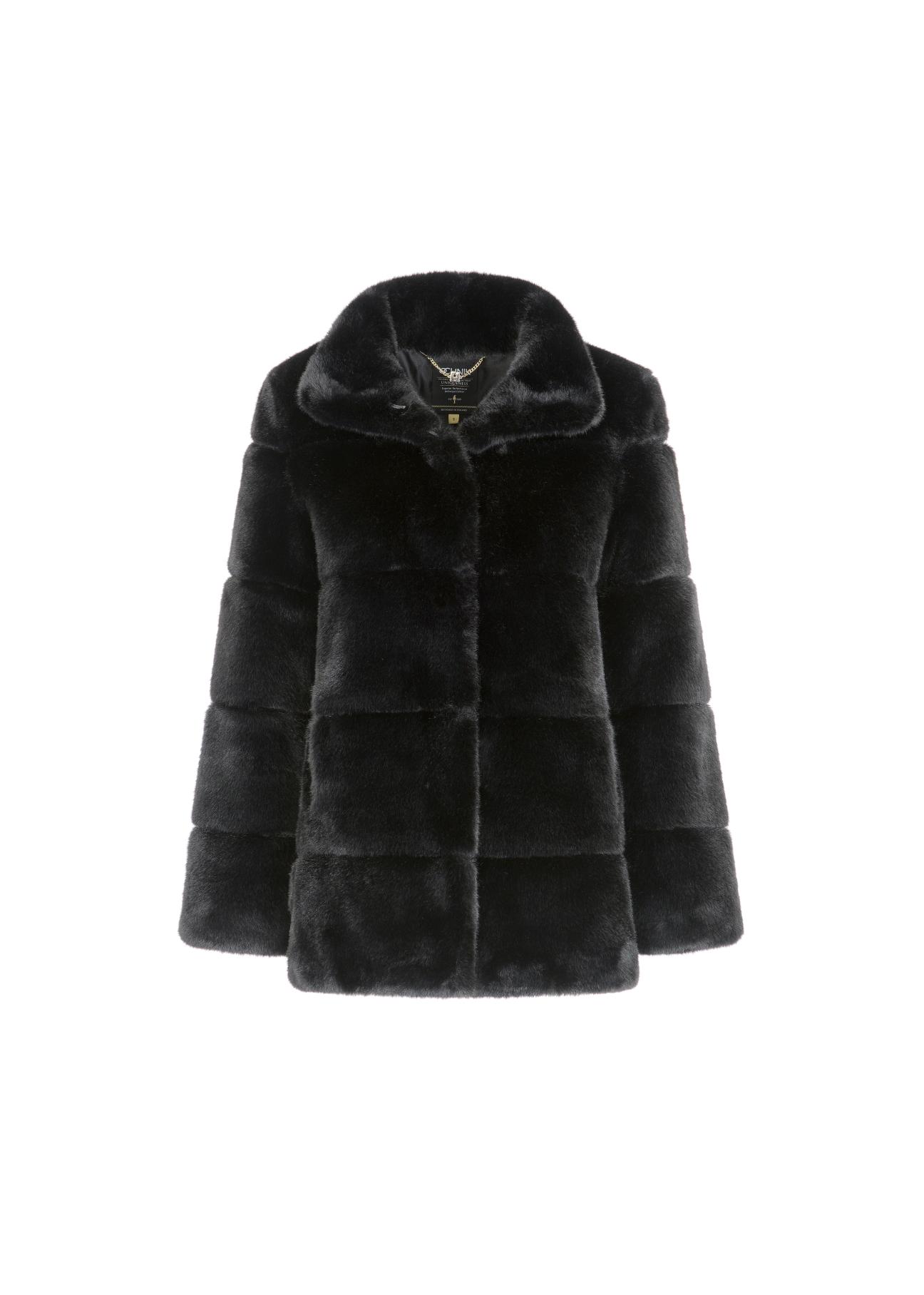 Women's artificial fur with stand-up collar FUTDP-0009-99(Z21)-03