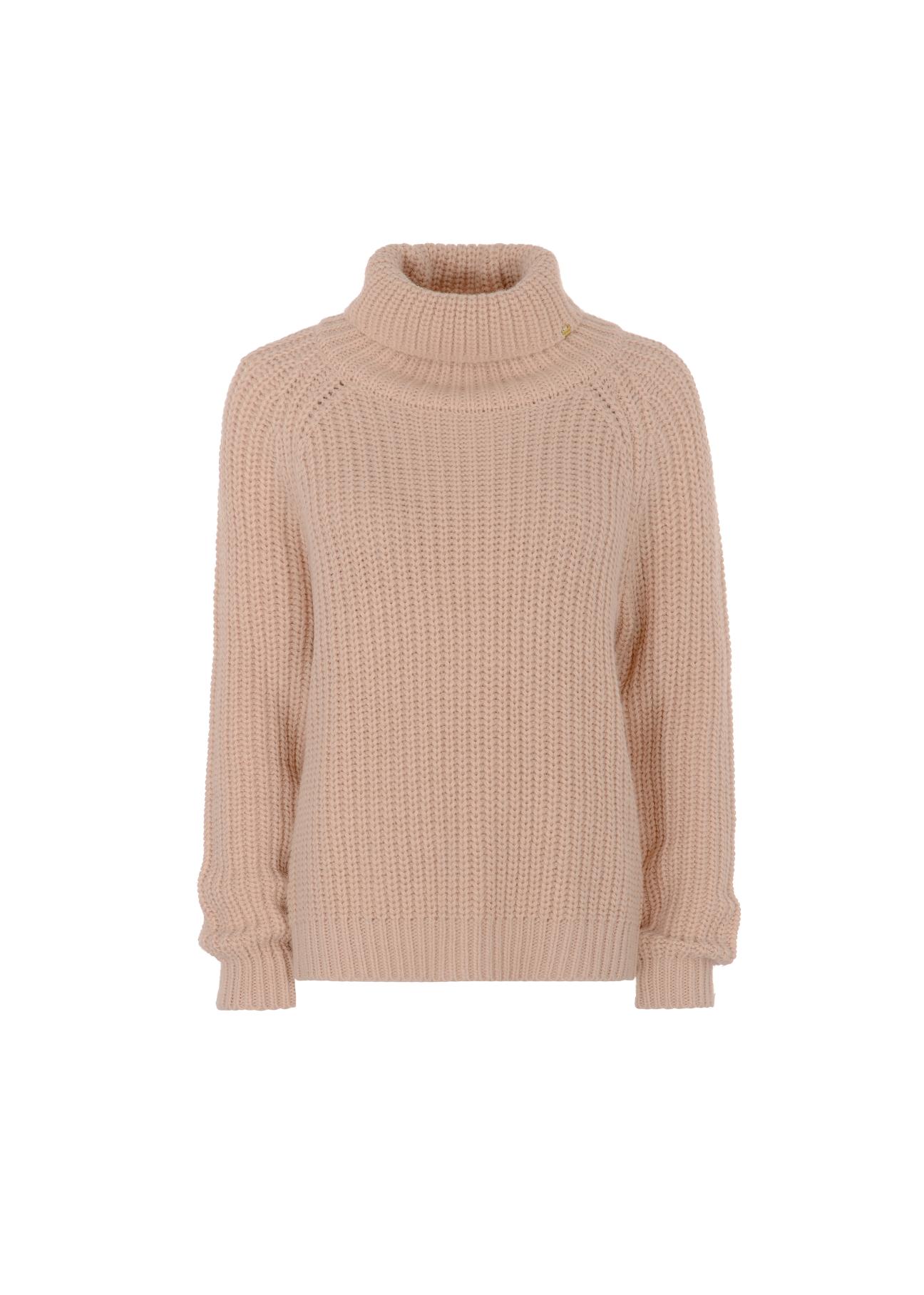 Powder pink women's oversize turtleneck SWEDT-0143-34(Z21)-02