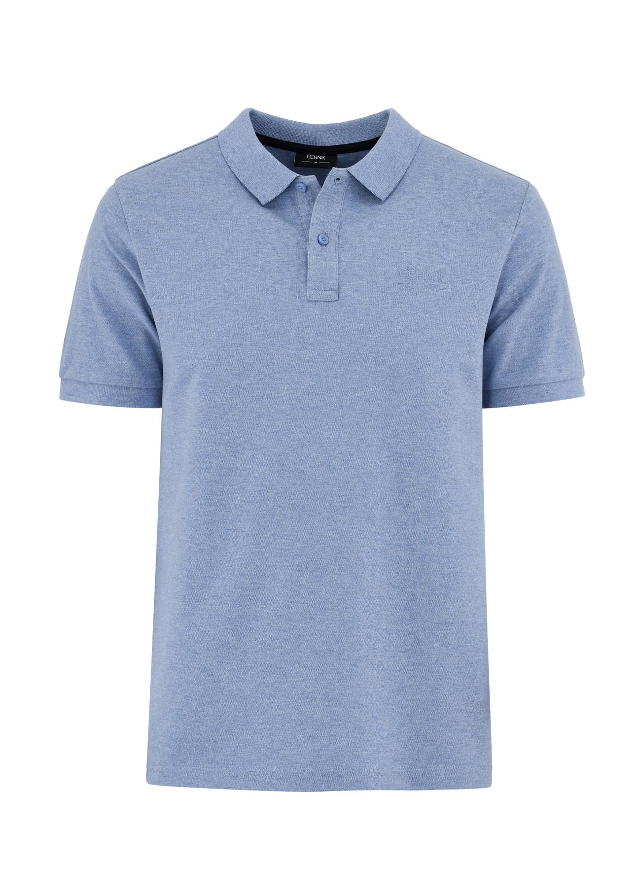 Men's blue polo shirt POLMT-0070-60(W24)-03