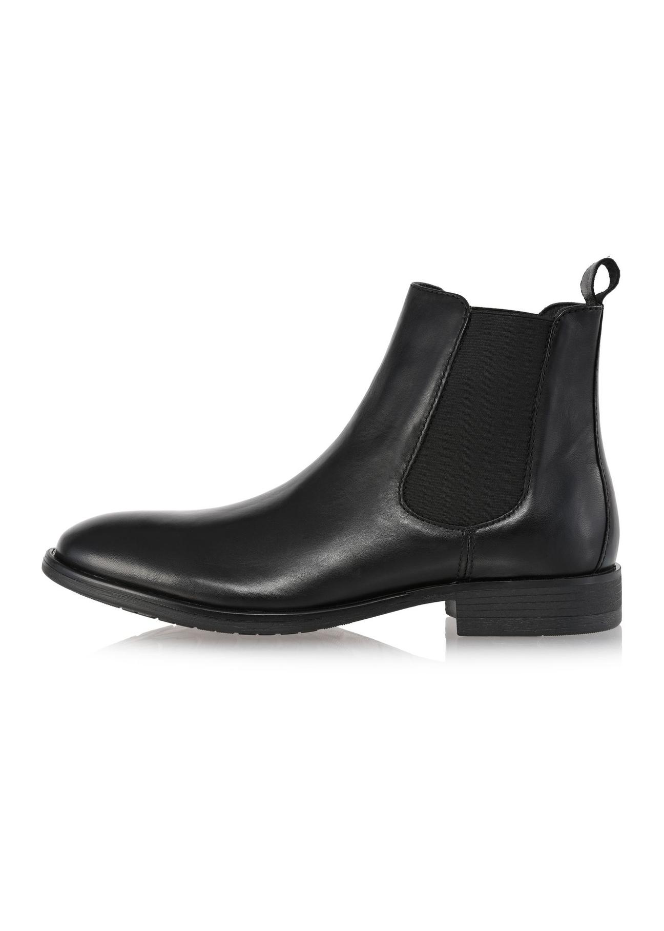 Black leather ankle boots for men BUTYM-0463-99(Z24)-05