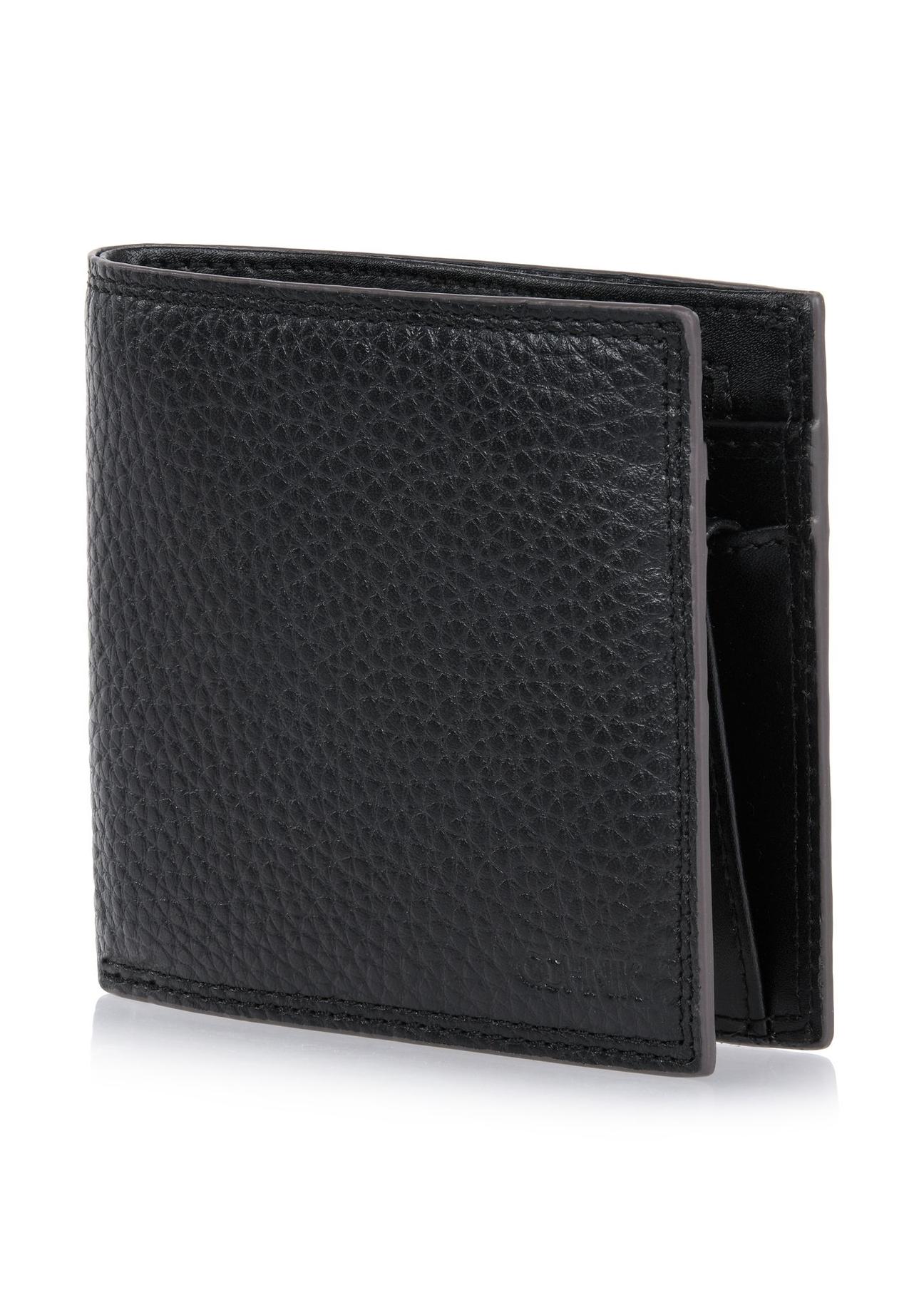 Unbuttoned black leather men's wallet with RFID PORMS-006RFID-99(W24)-03