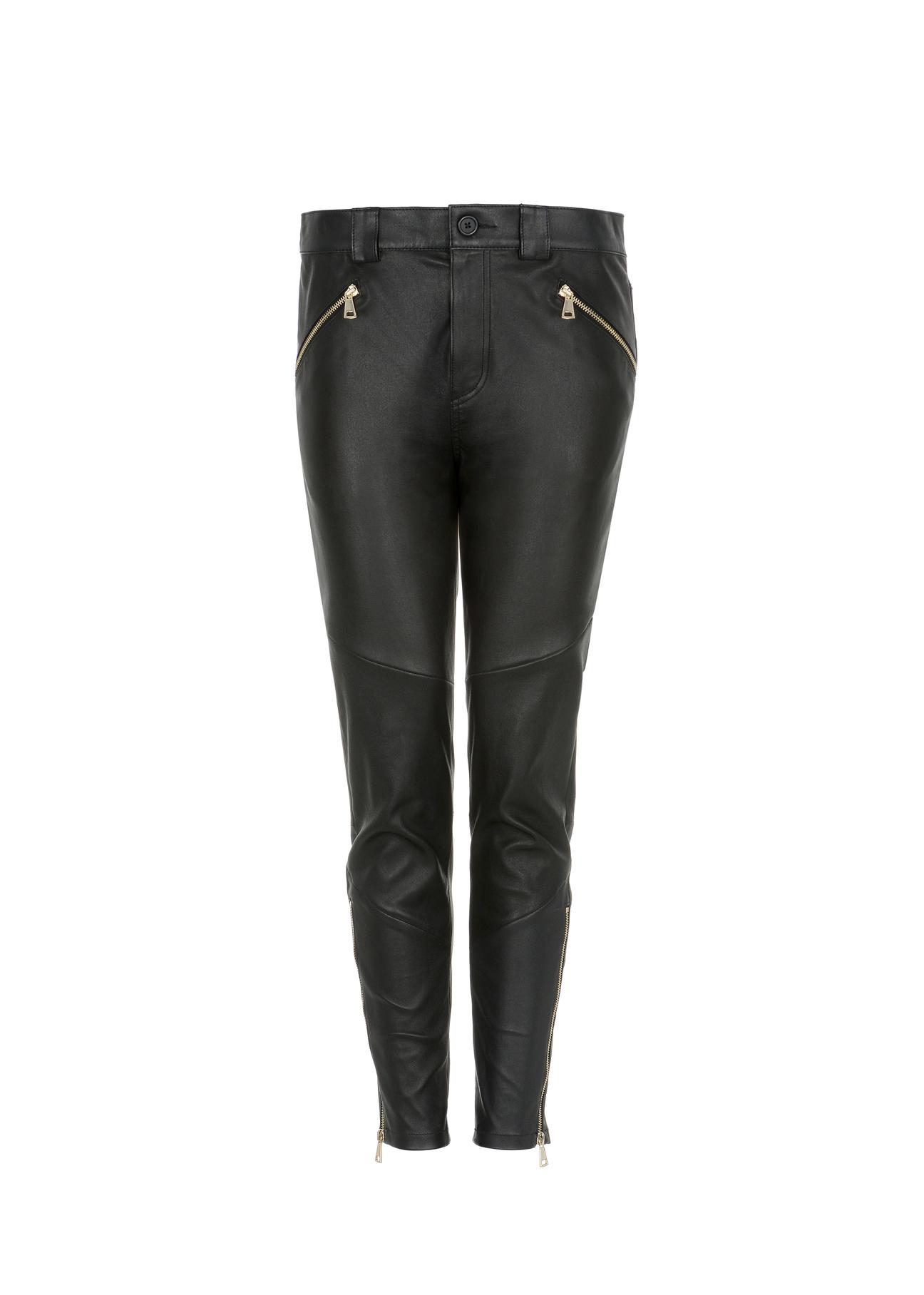 Women's black leather pants SPODS-0031-1264(Z22)-06