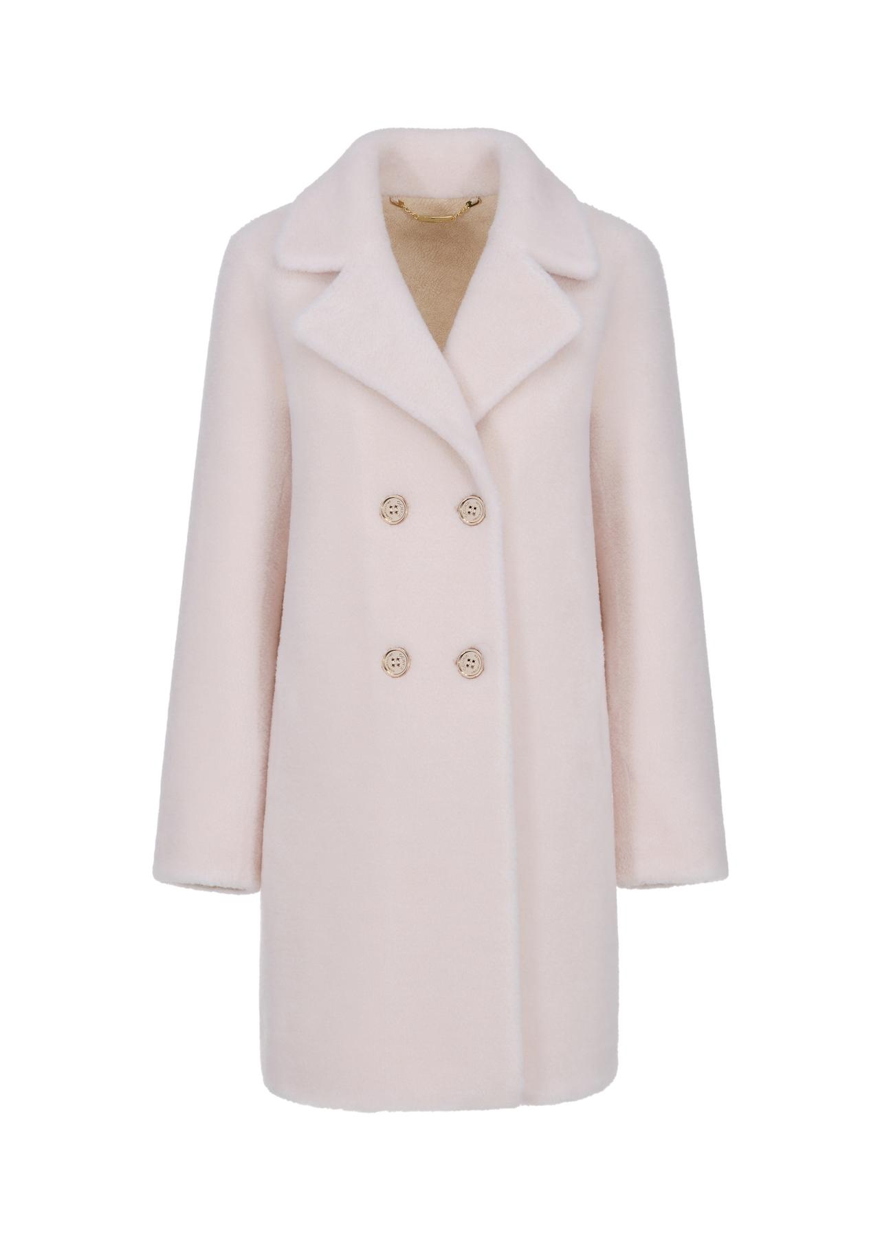 Women's double-breasted wool fur coat FUTDW-0020-12(Z23)-03