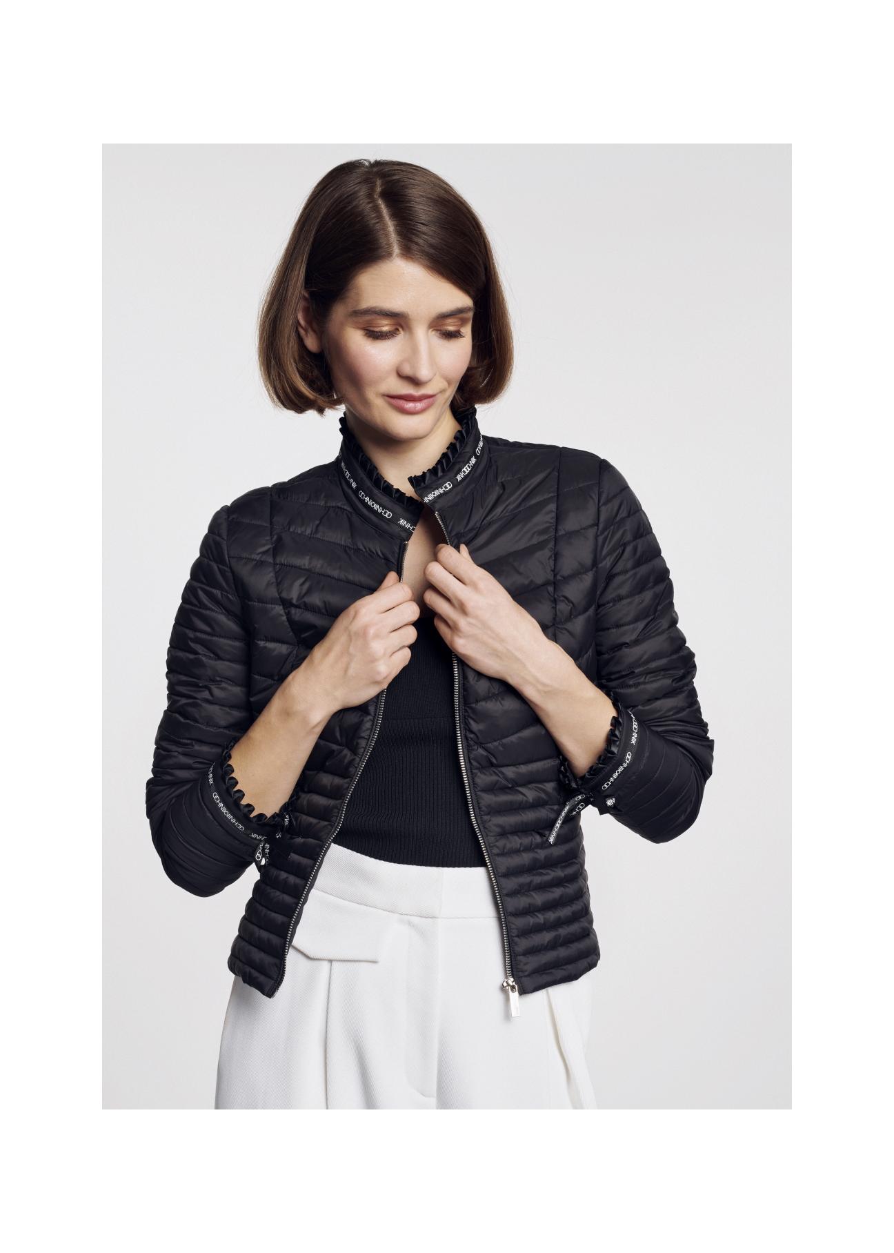 Women's quilted jacket with ribbons KURDT-0294-99(W23)-01