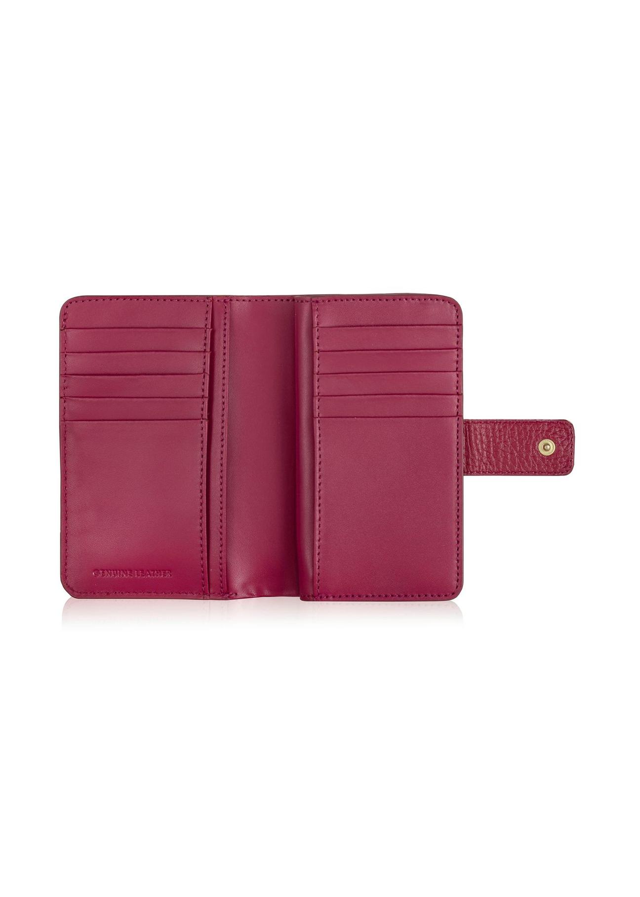 Women's pink leather wallet PORES-0896-34(W24)-07