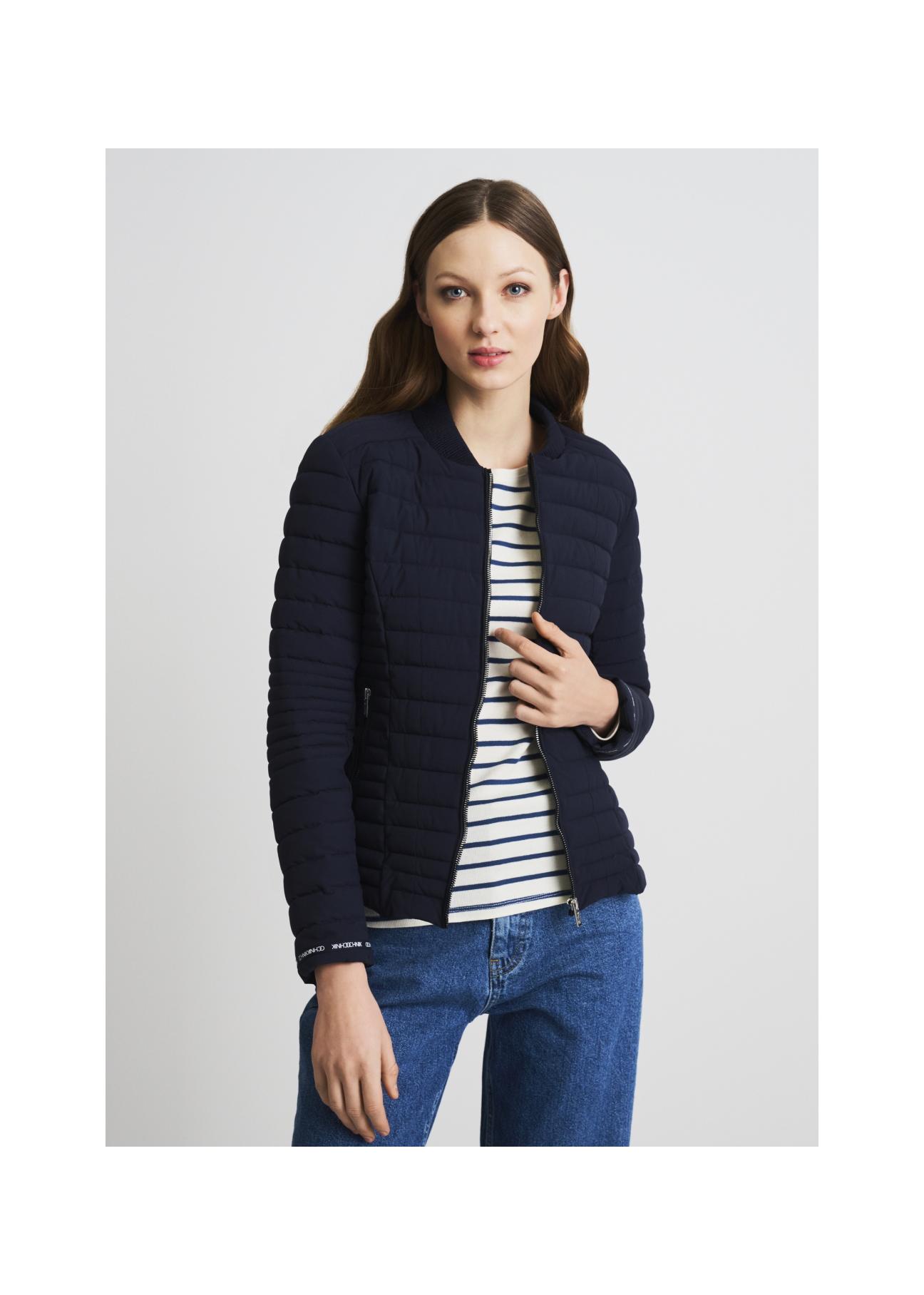 Women's navy blue quilted jacket KURDT-0363-69(W22)-01