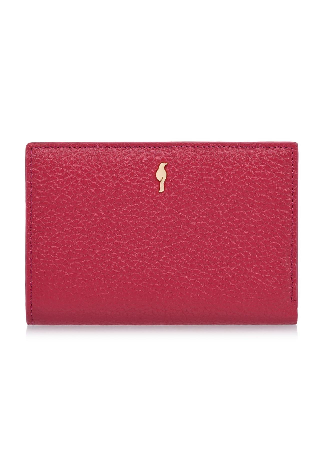 Women's pink leather wallet with RFID protection PORES-0805RFID-34(W24)-01