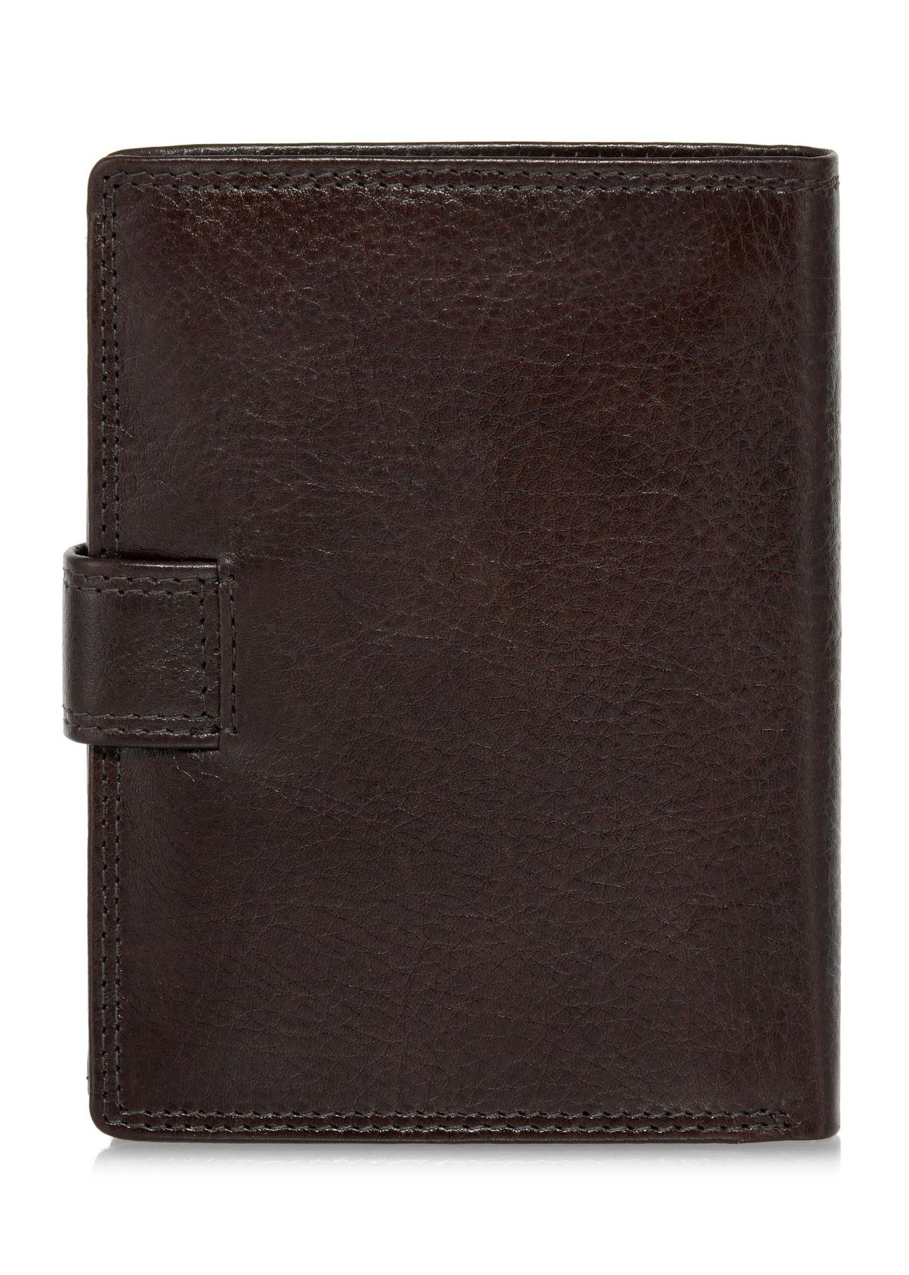 Leather clasp brown men's wallet PORMS-0605-89(W24)-02