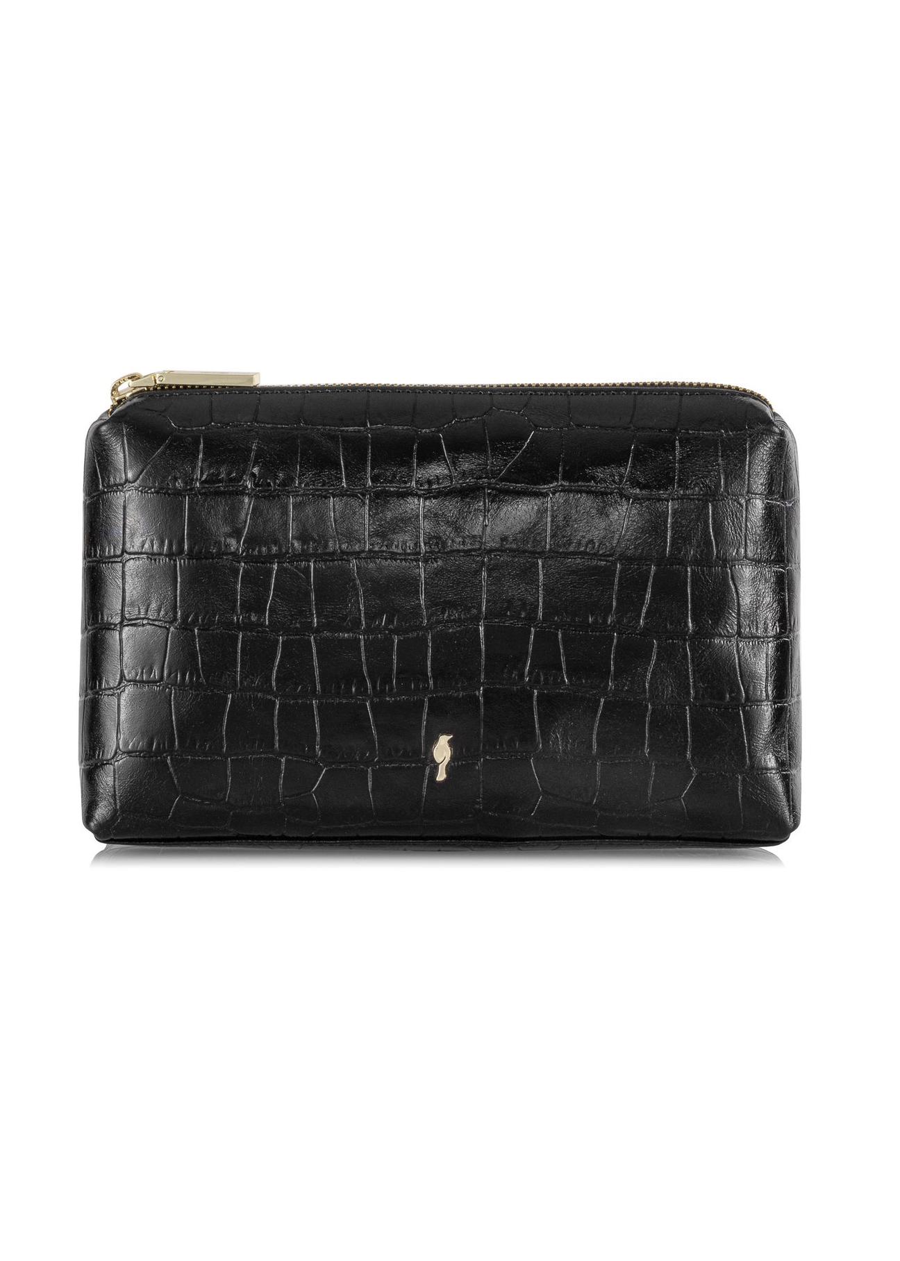 Women's black leather cosmetic bag TORES-1013-99(W24)-01