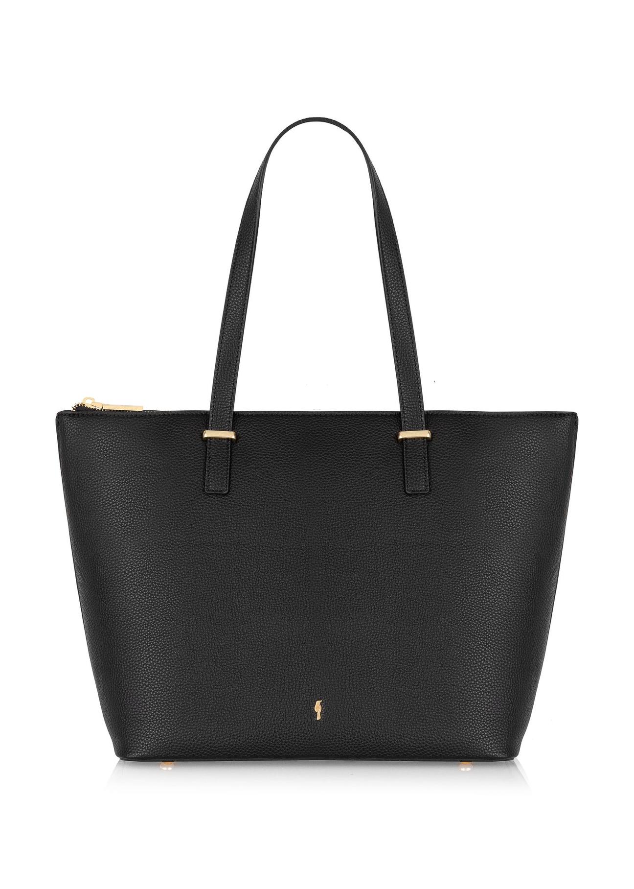 Elegant black women's shopper bag TOREC-0953-99(Z24)-01