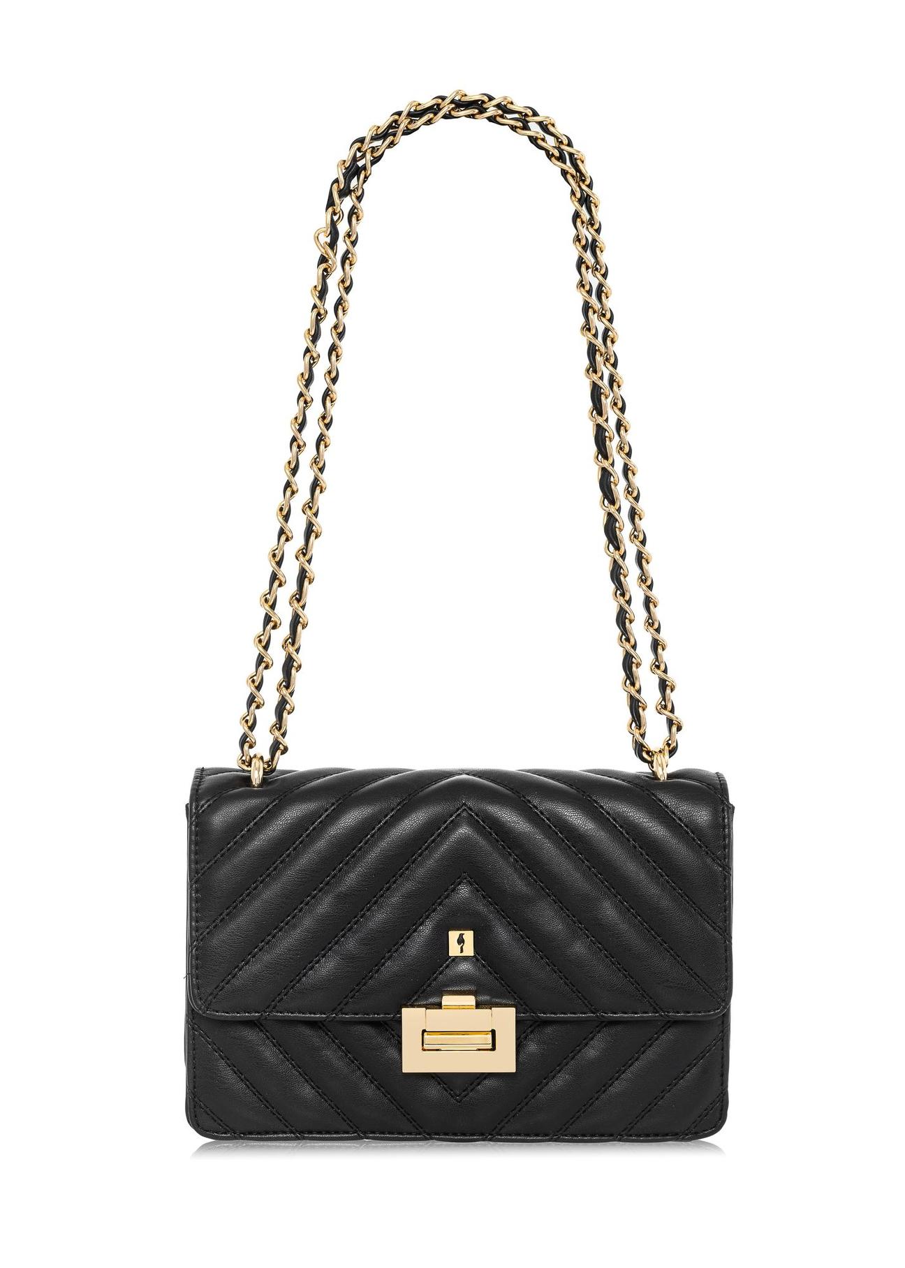 Black quilted women's handbag TOREC-0528C-99(W25)-01