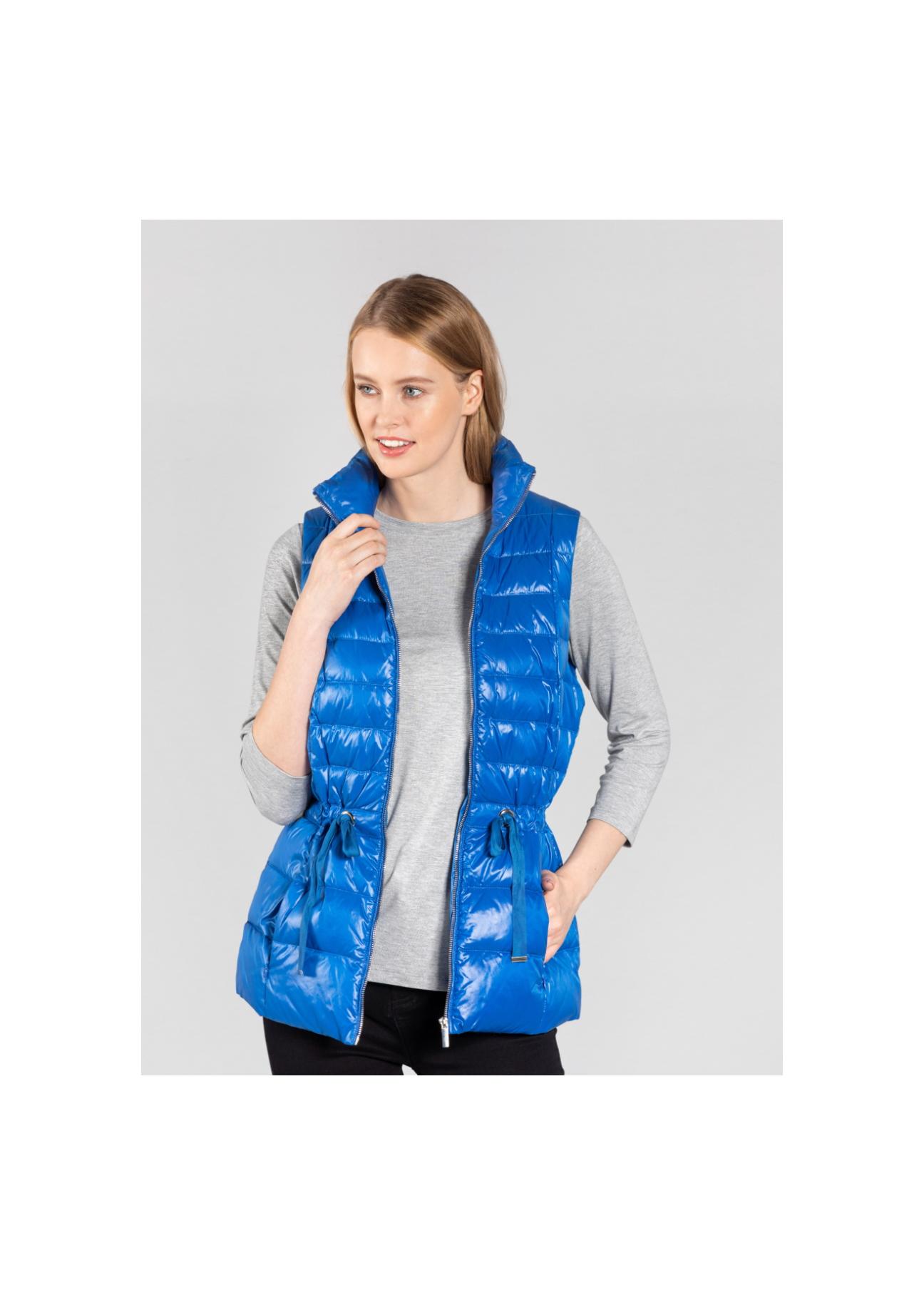 Blue women's vest with drawstring KAMDT-0021-61(Z20)-01