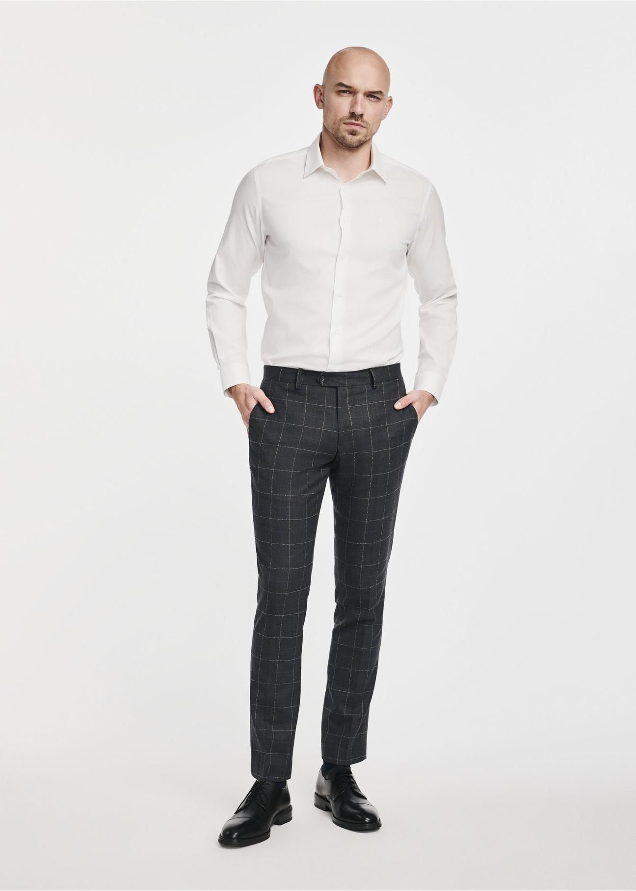 Men's checkered trousers SPOMT-0110-69(Z24)