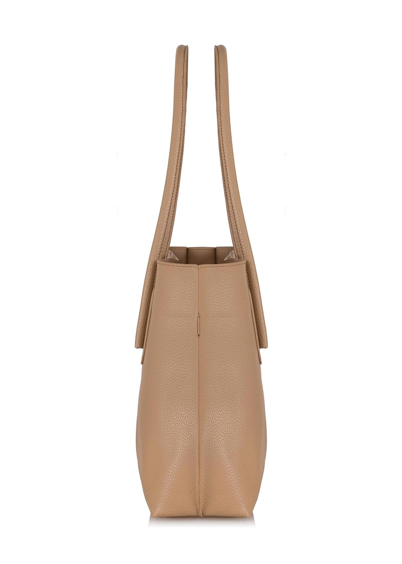 Beige women's shopper bag TOREC-0938-82(W24)-04