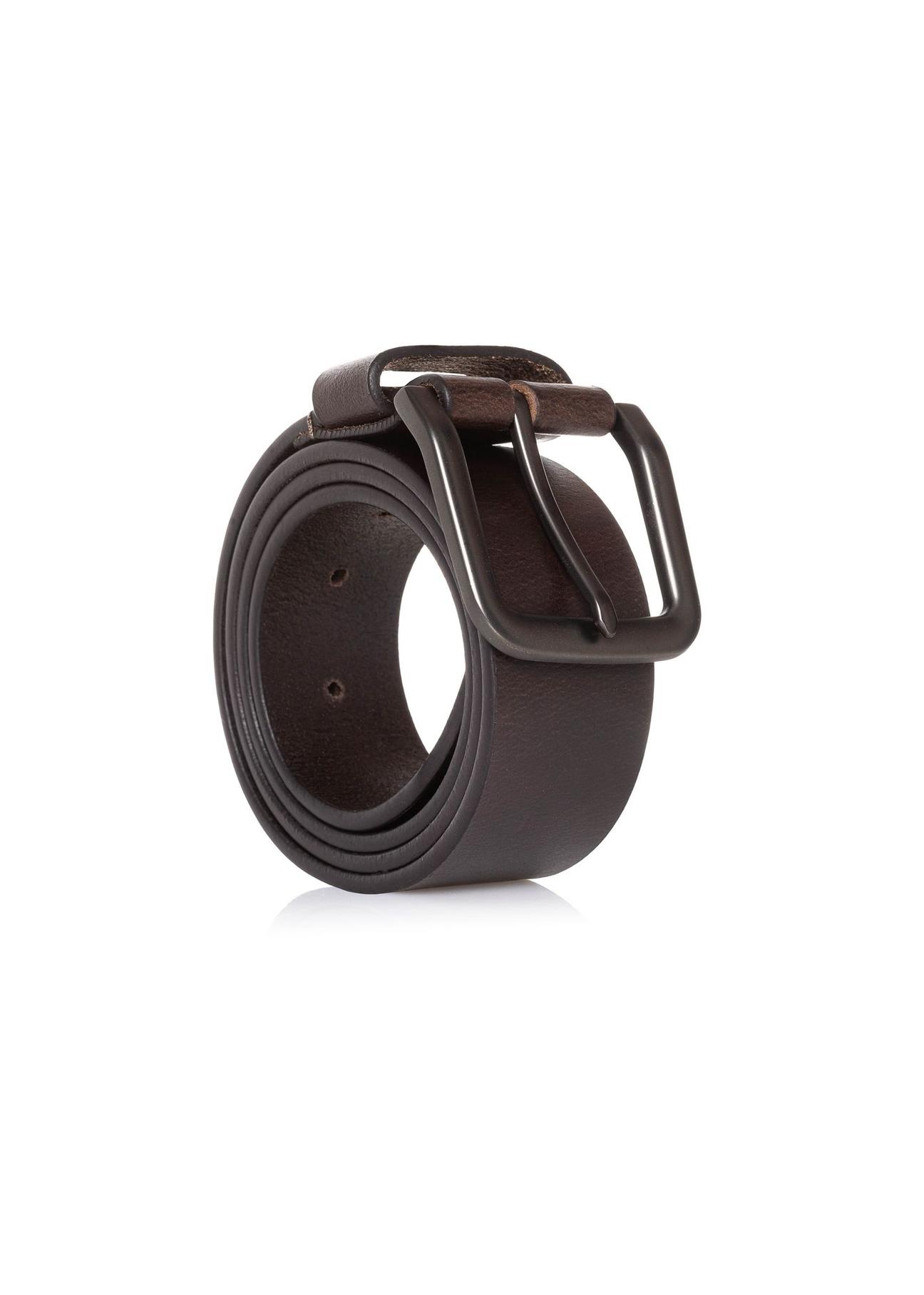 Brown men's belt made of genuine leather PASMS-0260-89(Z24)-02