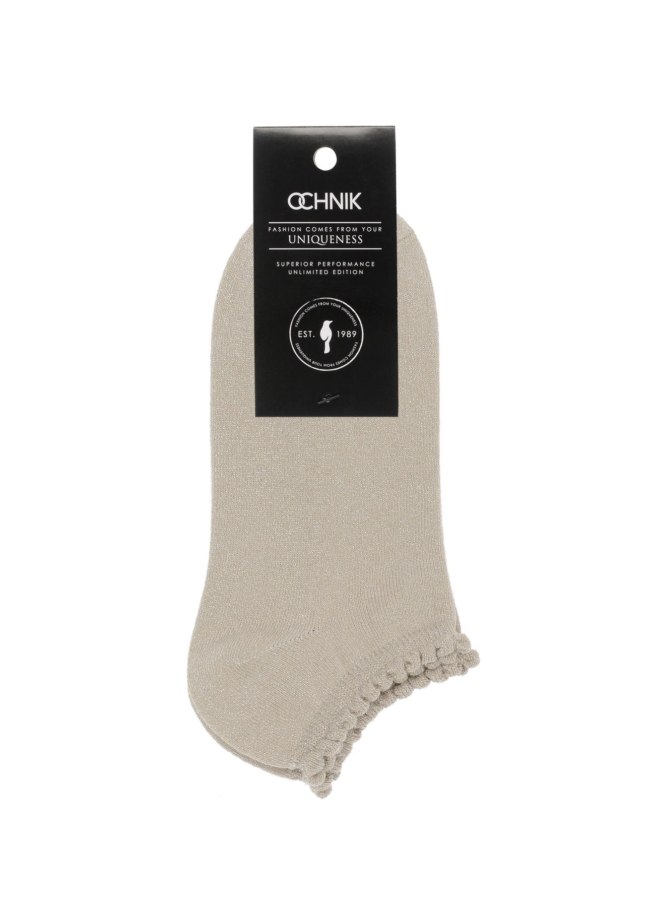 Women's short beige socks SKADT-0055A-81(W24)-02