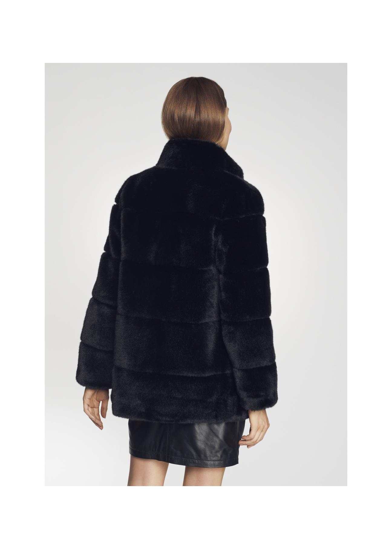 Women's artificial fur with stand-up collar FUTDP-0009-99(Z21)-05