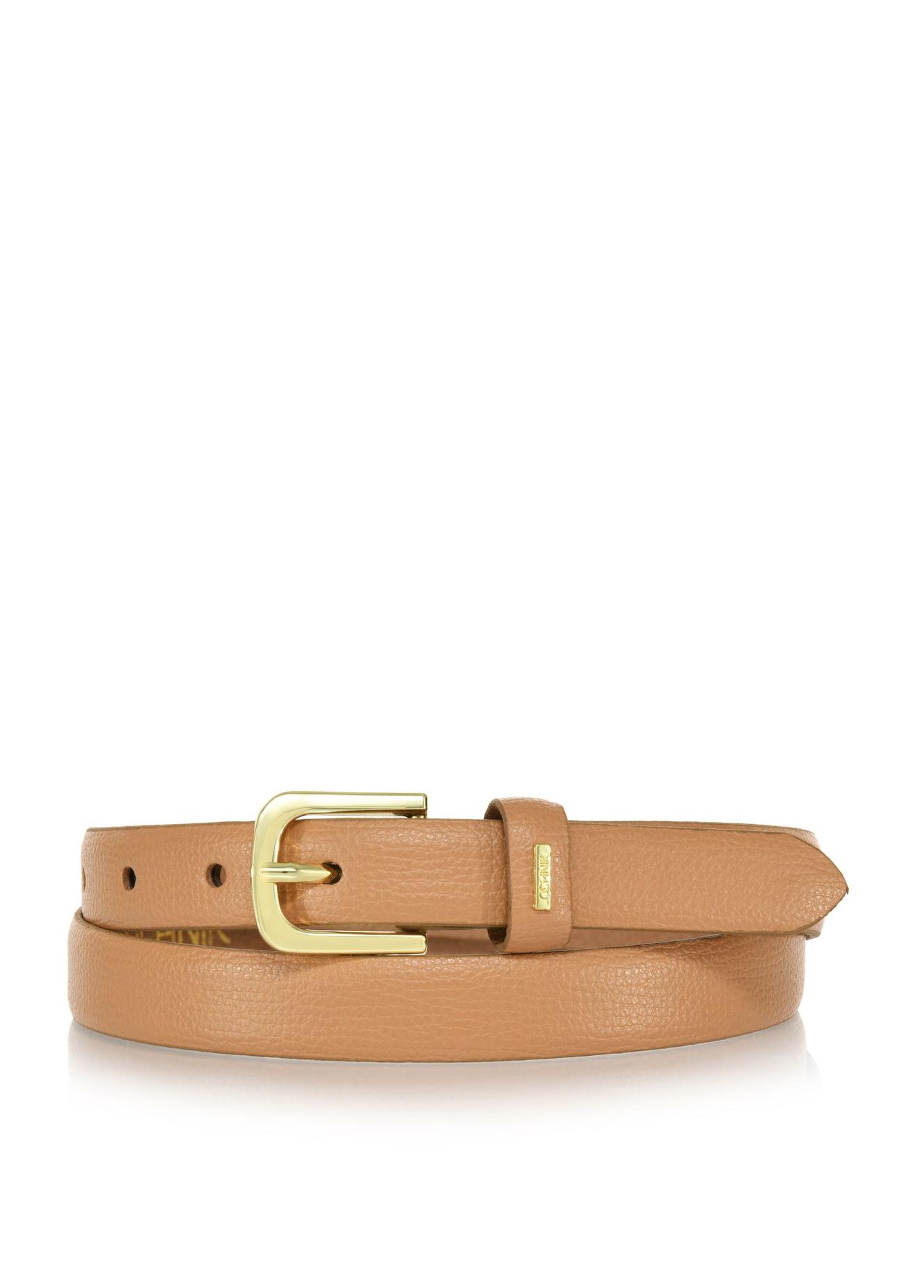 Beige pea leather women's belt PASDS-0301-81(W24)-01