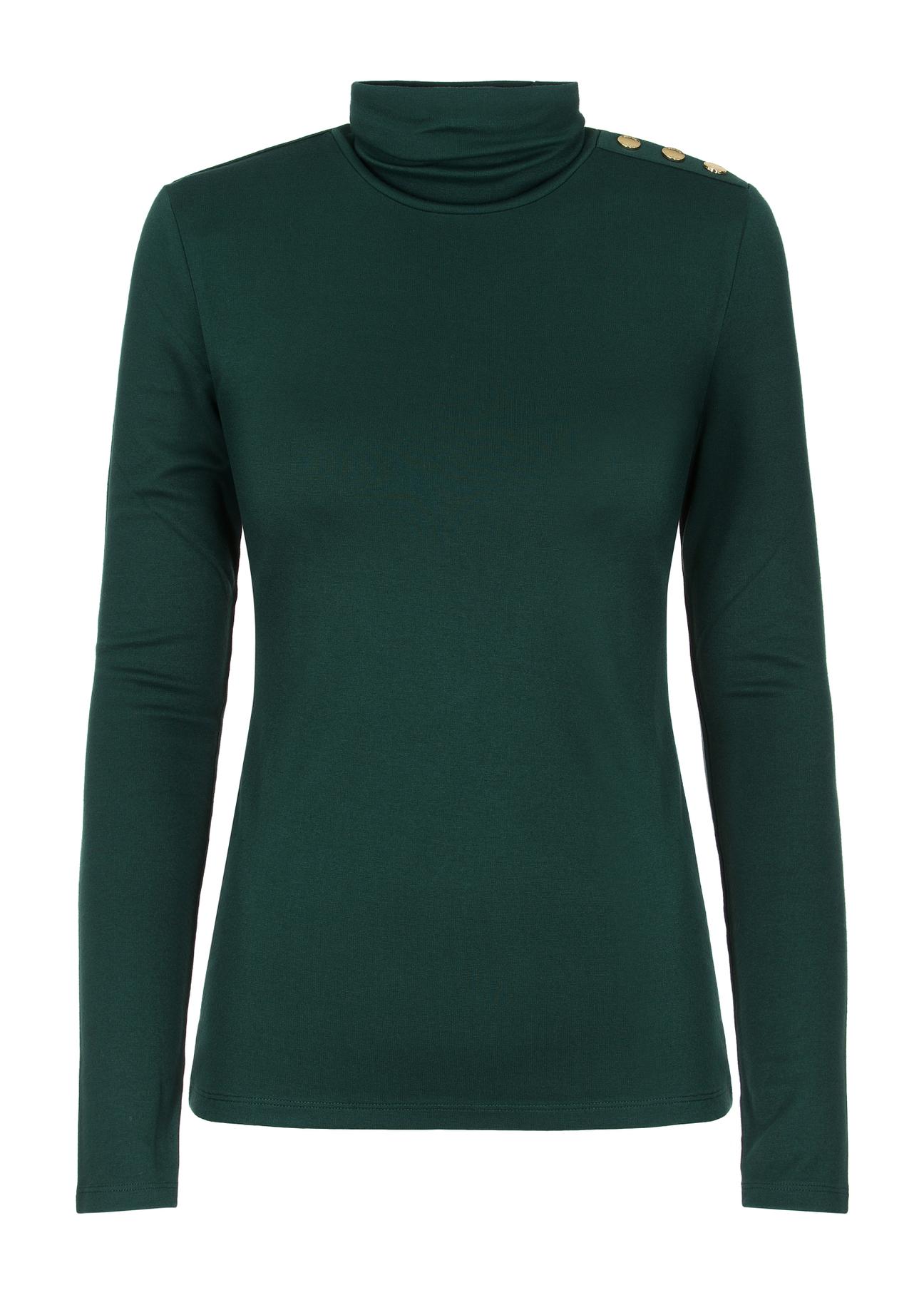 Women's green long sleeve turtleneck LSLDT-0033-54(Z23)-04