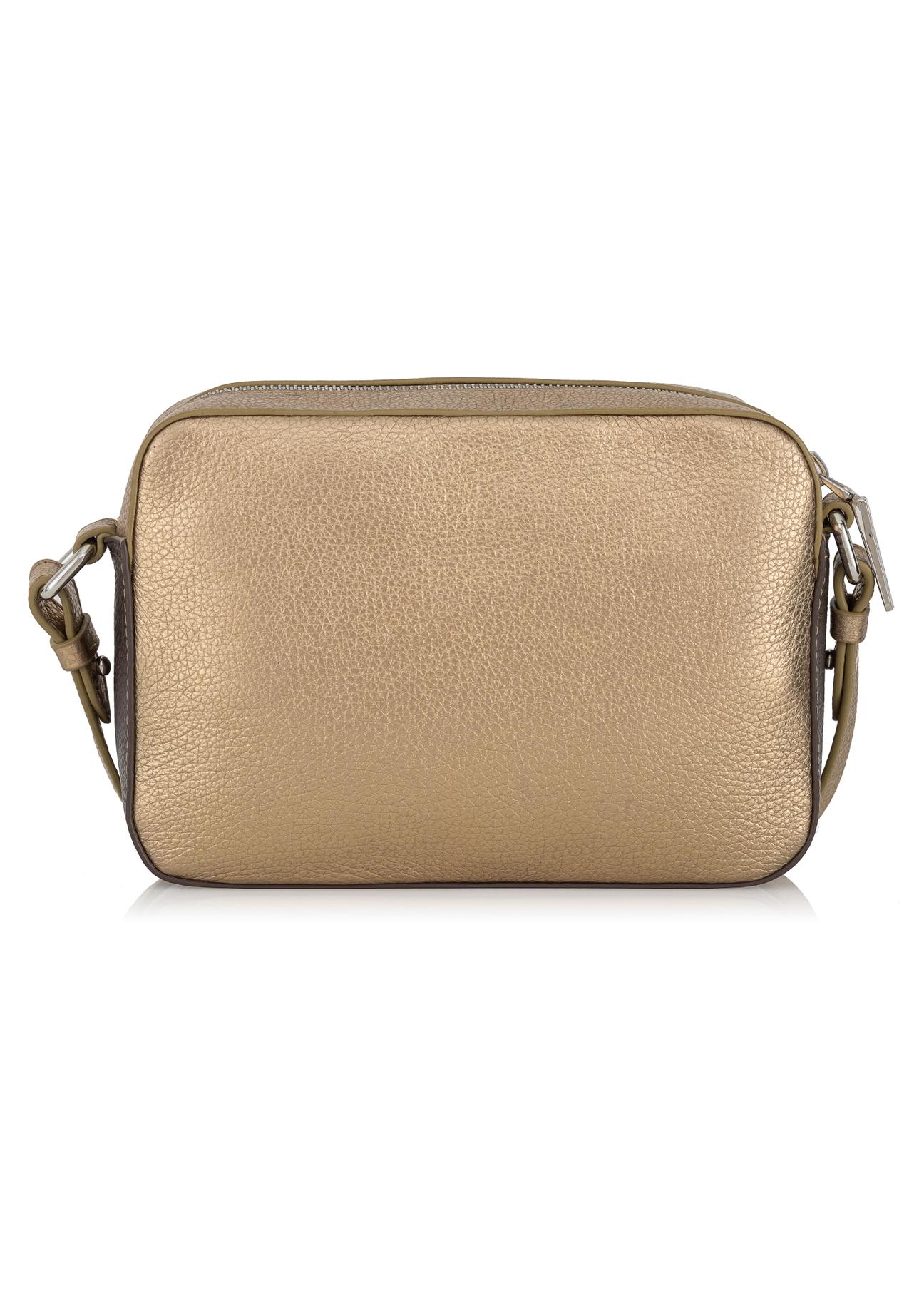 Women's gold leather postbag TORES-0951-28(Z23)-04