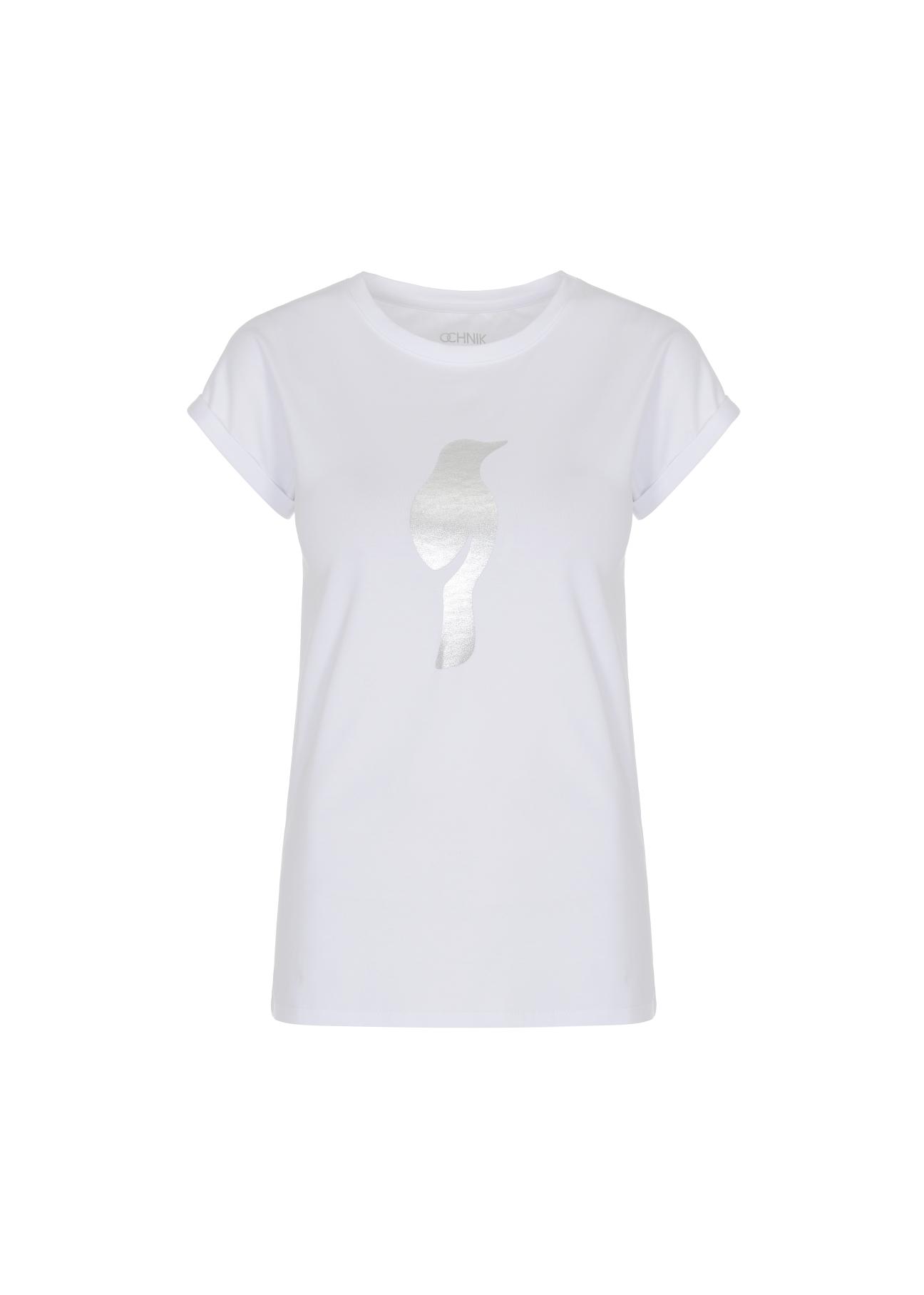 Women's white T-shirt with oriole TSHDT-0097-11(W22)-04