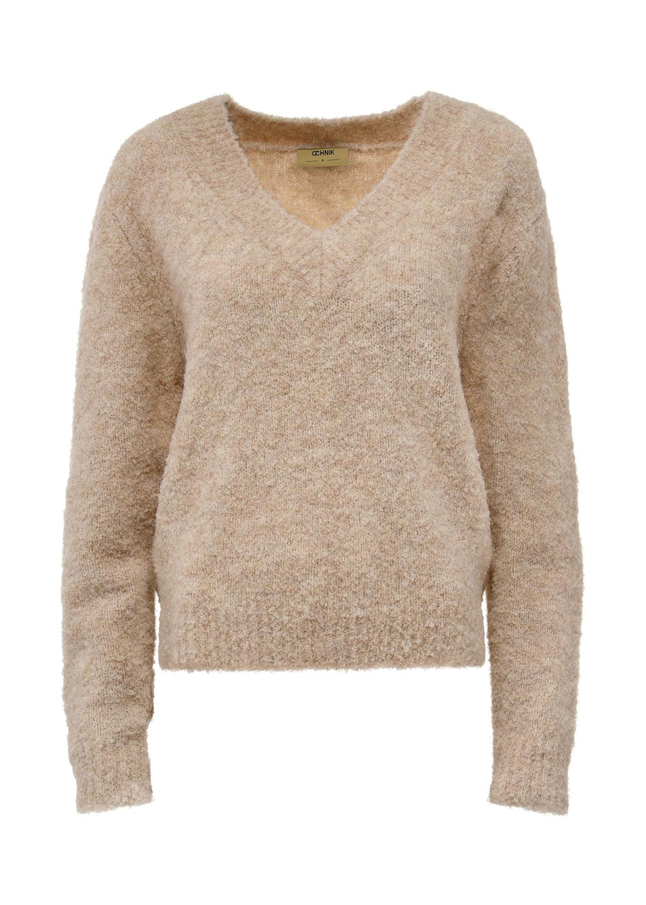 Beige warm women's sweater SWEDT-0207-82(Z24)-04