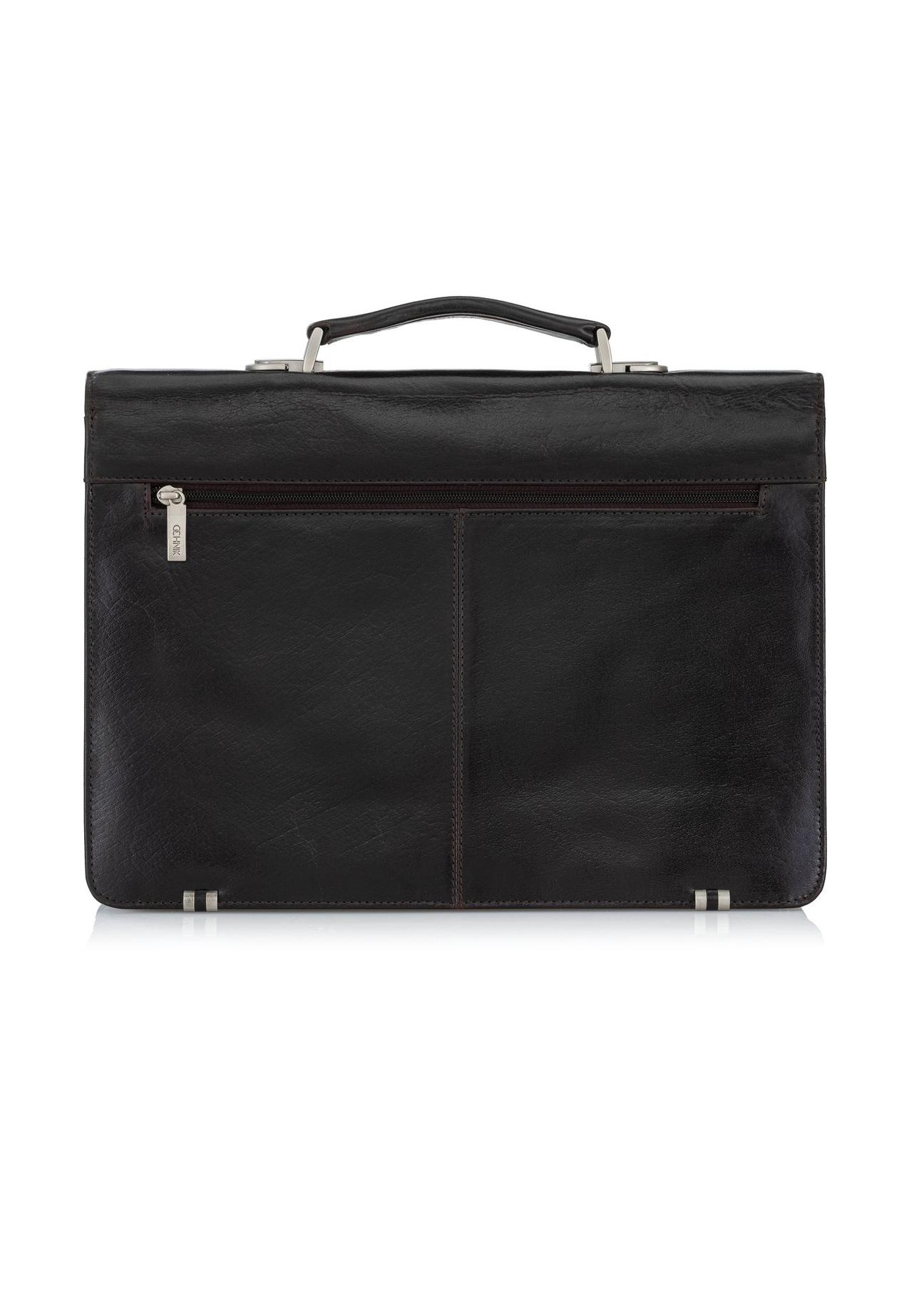 Dark brown leather briefcase VB-200A-90(KS)-03