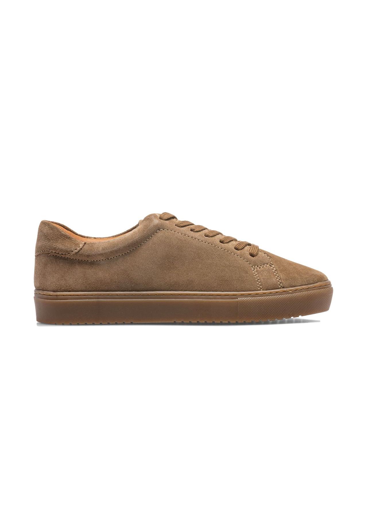 Dark beige leather sports shoes BUTYM-0503-82(W25)-03