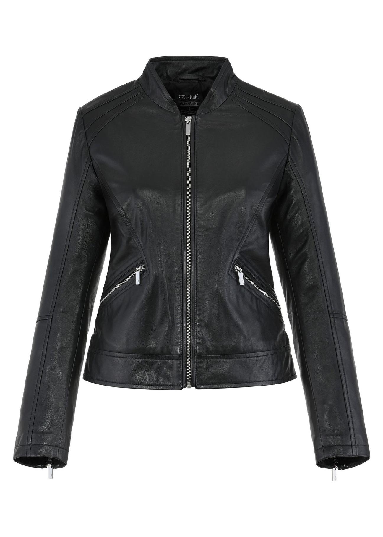 Black women's leather jacket KURDS-0492-5491(Z24)-04