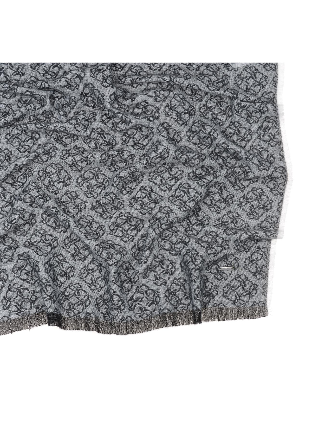 Large grey women's scarf in monogram SZADT-0130A-91(Z23)-02