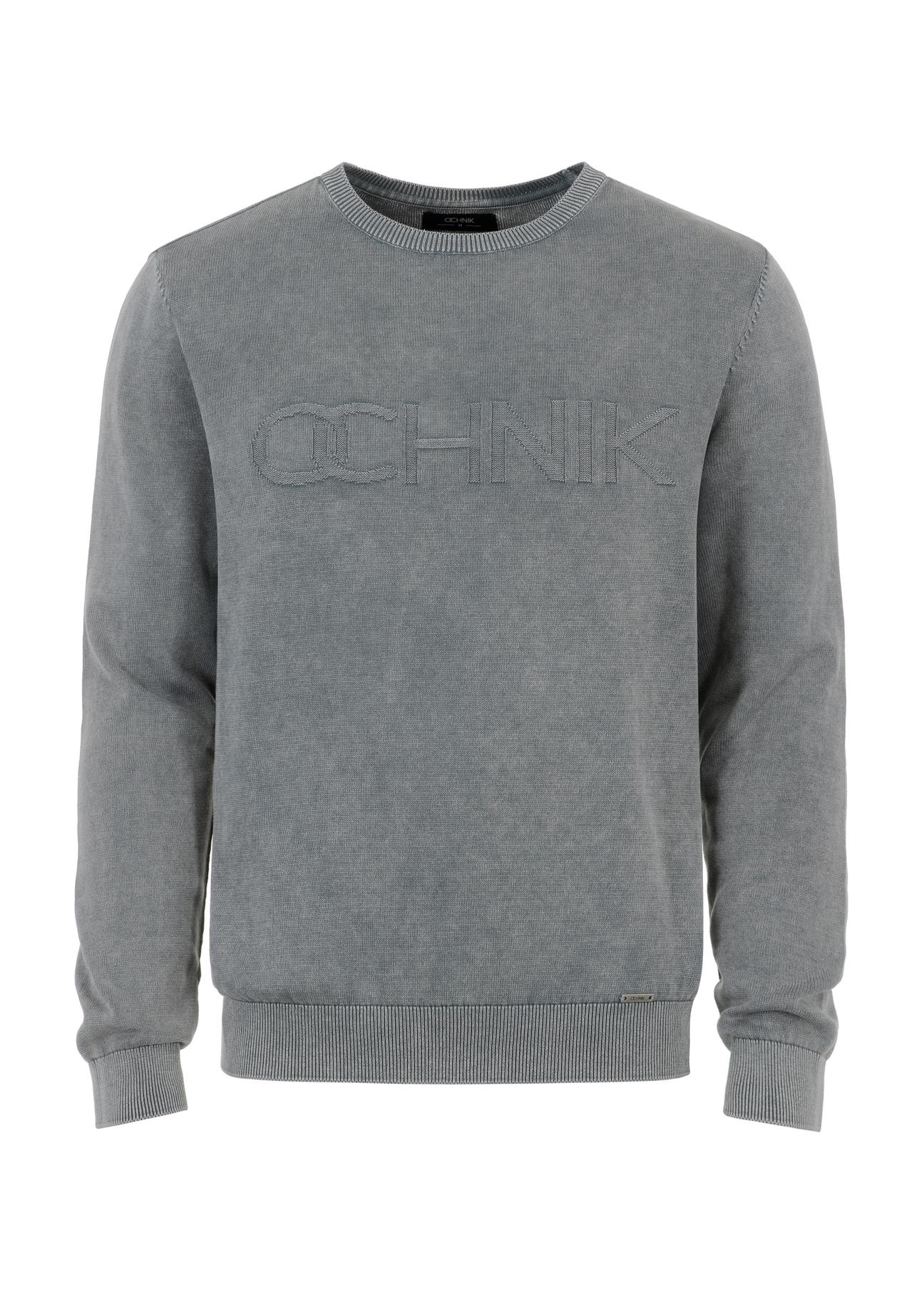 Grey men's logo sweater SWEMT-0129-91(W23)-04