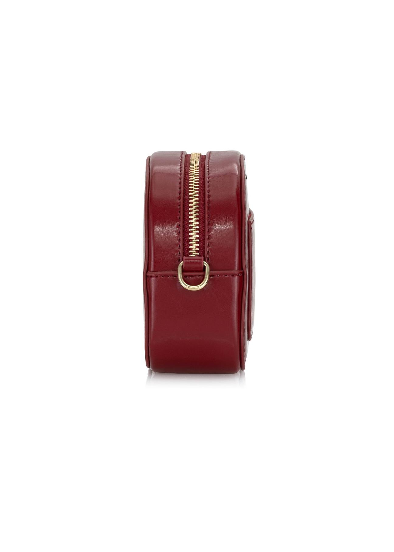 Small red handbag made of shiny imitation leather TOREC-0730B-49(Z24)-03