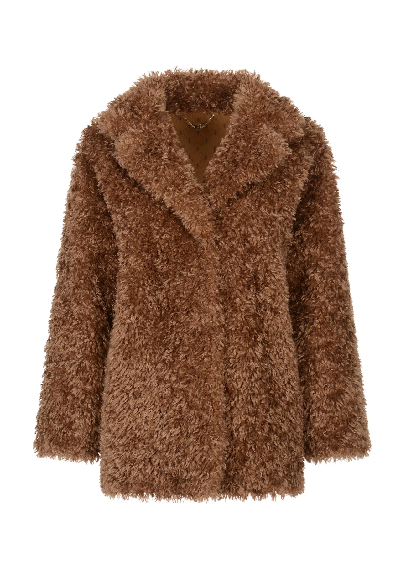 Women's fur coat in brown FUTDP-0040-24(Z23)-04