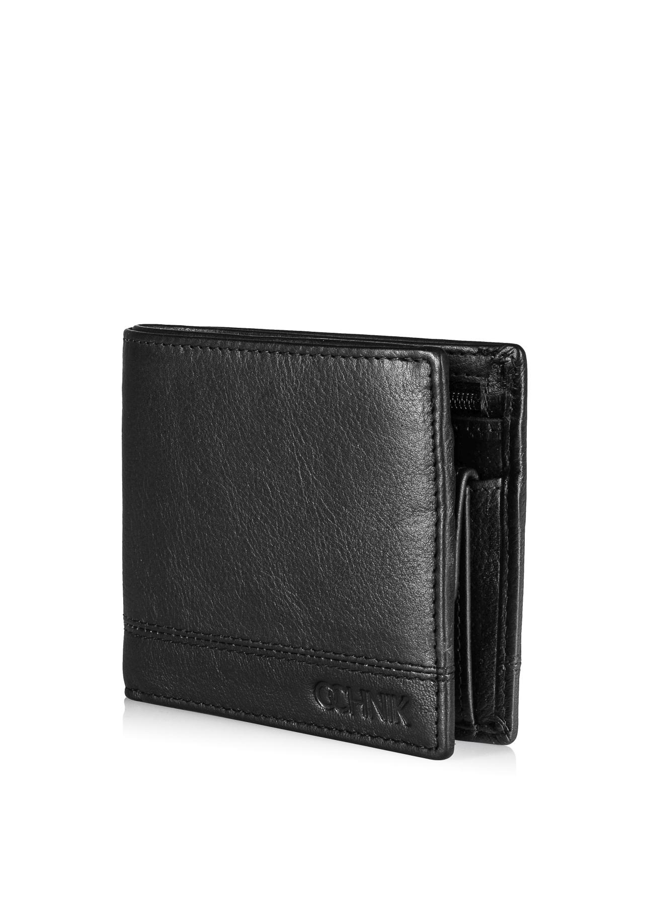 Men's black leather wallet PORMS-0009-99(W24)-05