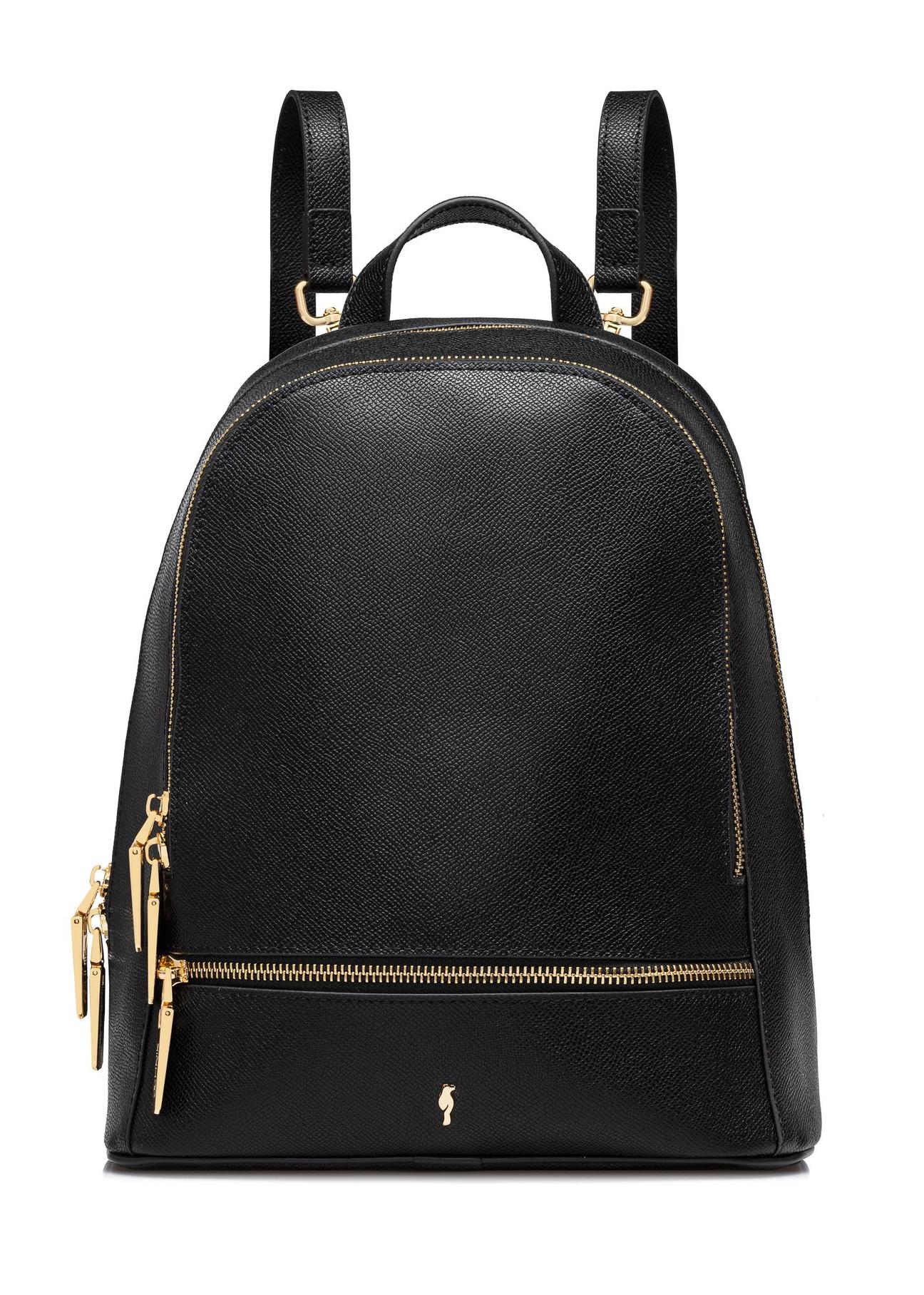 Black Leather Women's Backpack PLCDS-0004-99(W25)-01