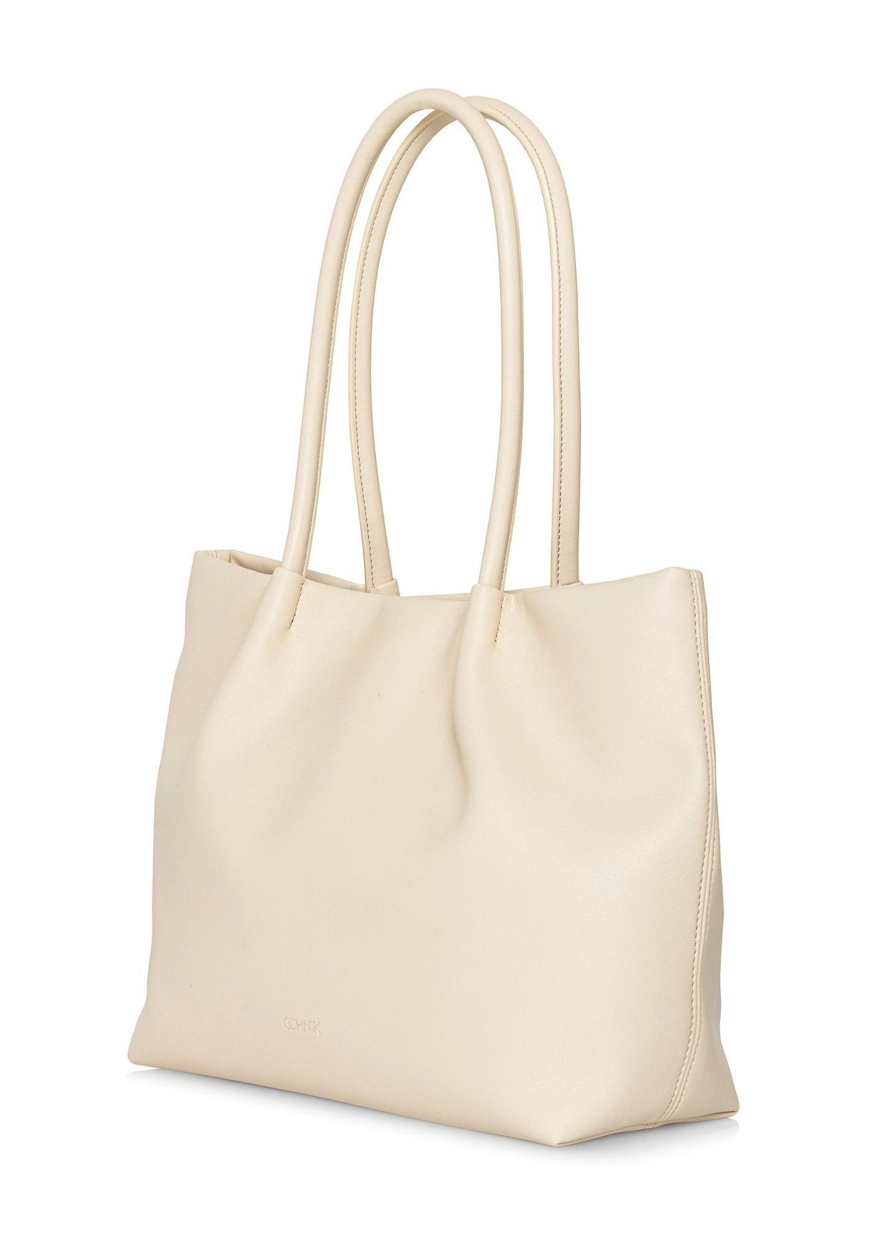 Cream large women's handbag TOREC-1031-12(W25)-02