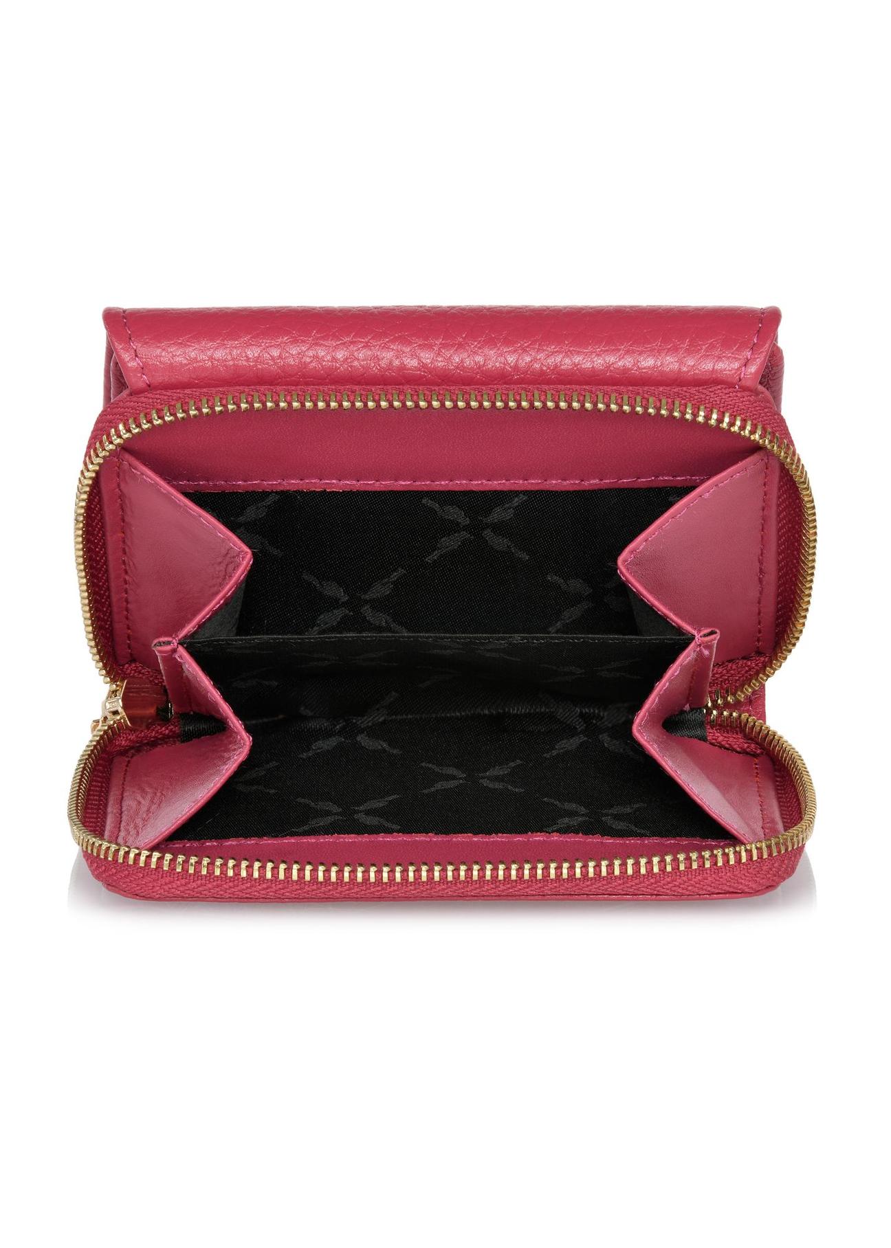 Pink leather women's wallet with RFID protection PORES-0817RFID-34(W24)-05