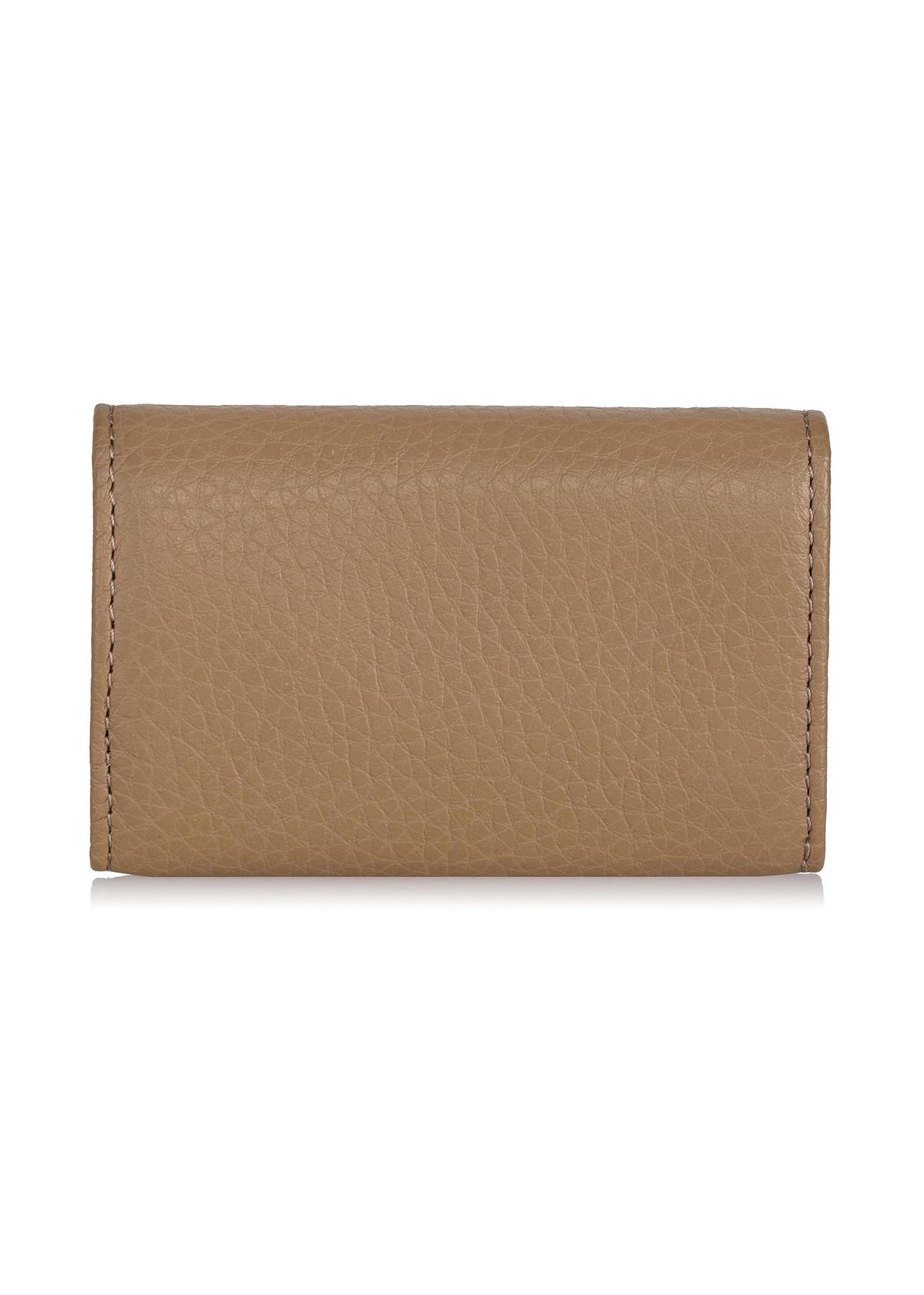 Leather beige women's key case PORES-0894-81(Z23)-03